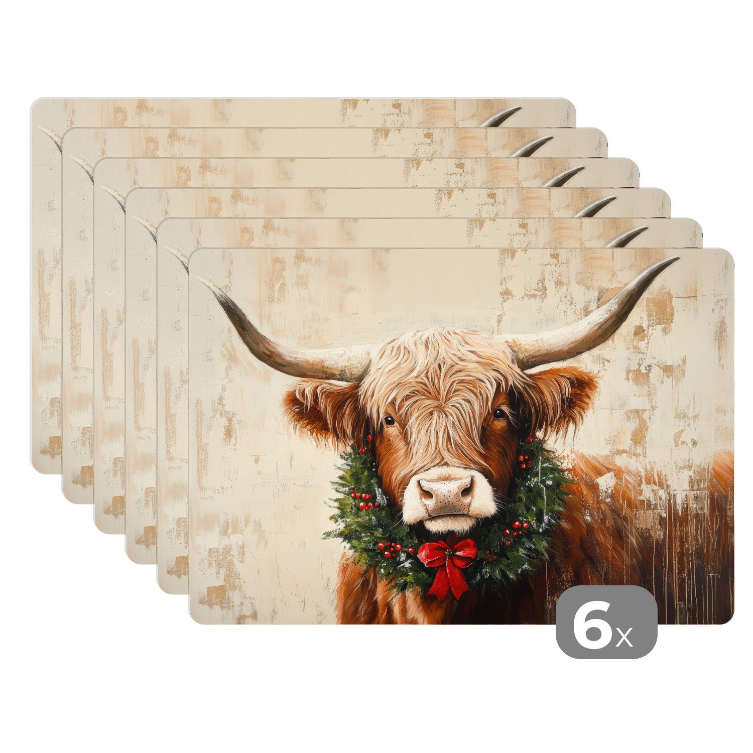 MuchoWow Platzset Weihnachten - Schottischer Highlander günstig online kaufen