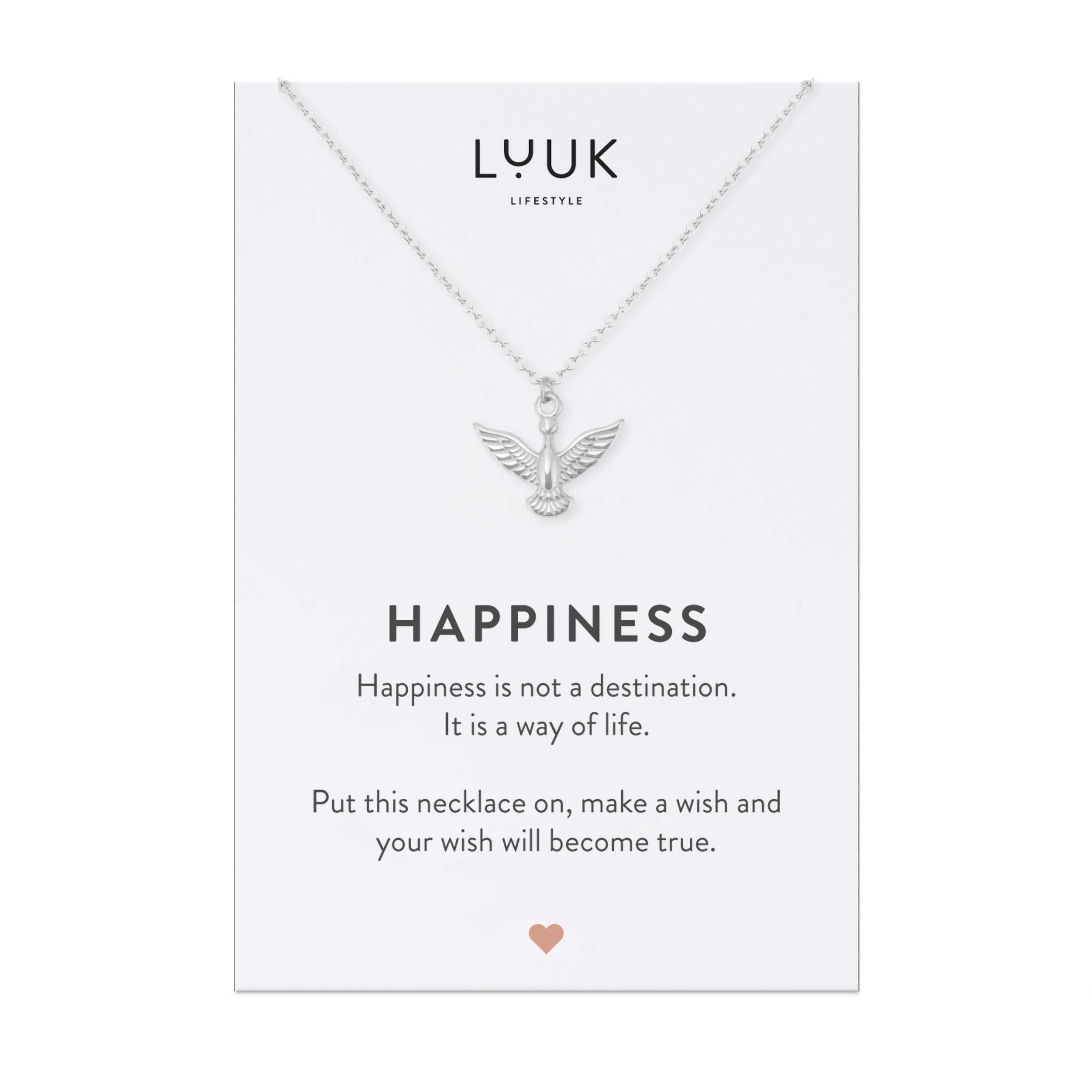 LUUK LIFESTYLE Kette mit Anhänger Adler, 50cm verstellbare Kettenlänge, Adler Phönix Anhänger