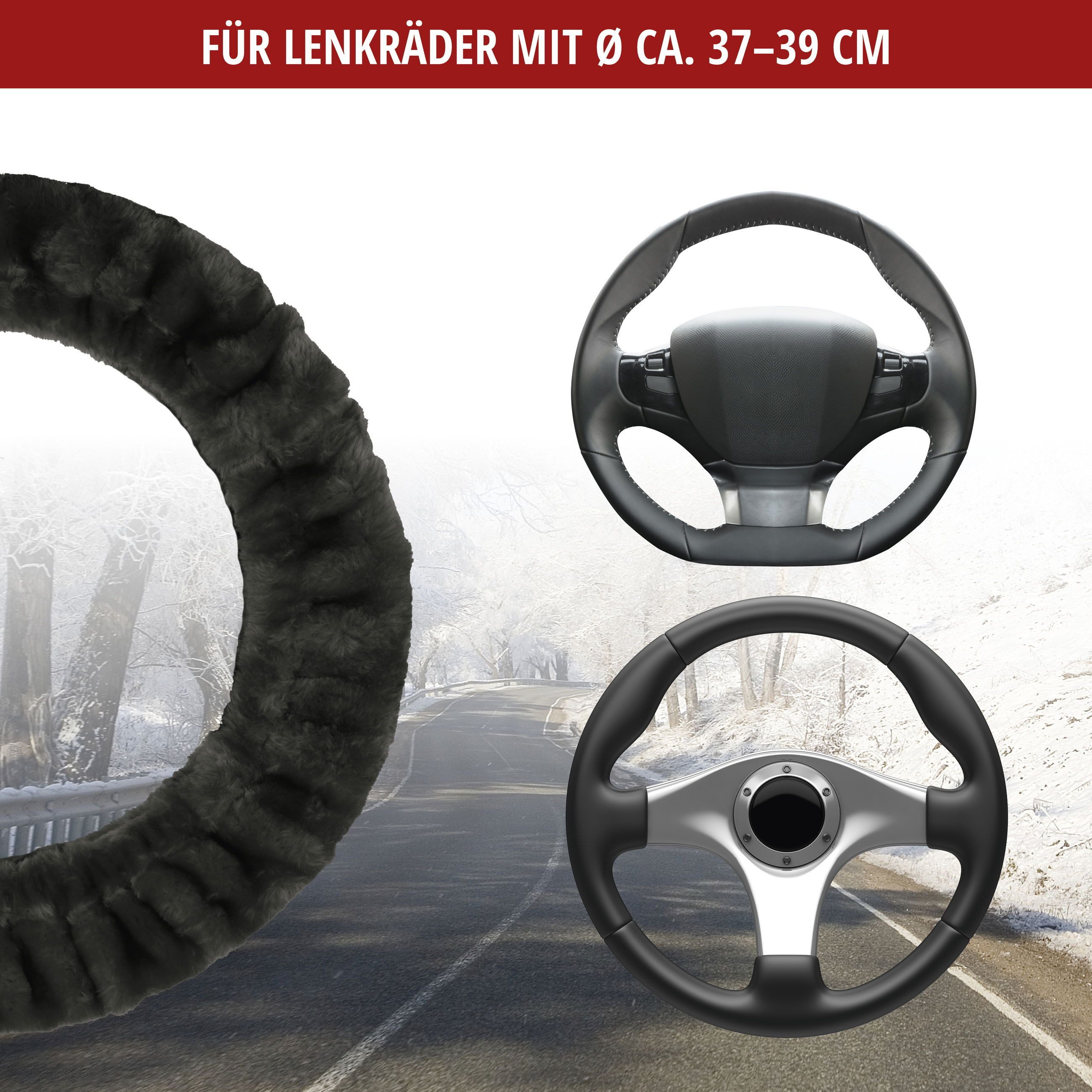 WALSER Steering Wheel Cover, Teddy Bear, (1-piece)