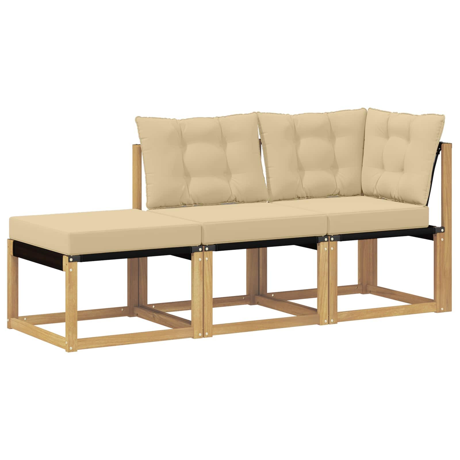 vidaXL Sofaelement Sectional Sofa Einheiten mit Kissen 3 Stück Weiß (3 St)