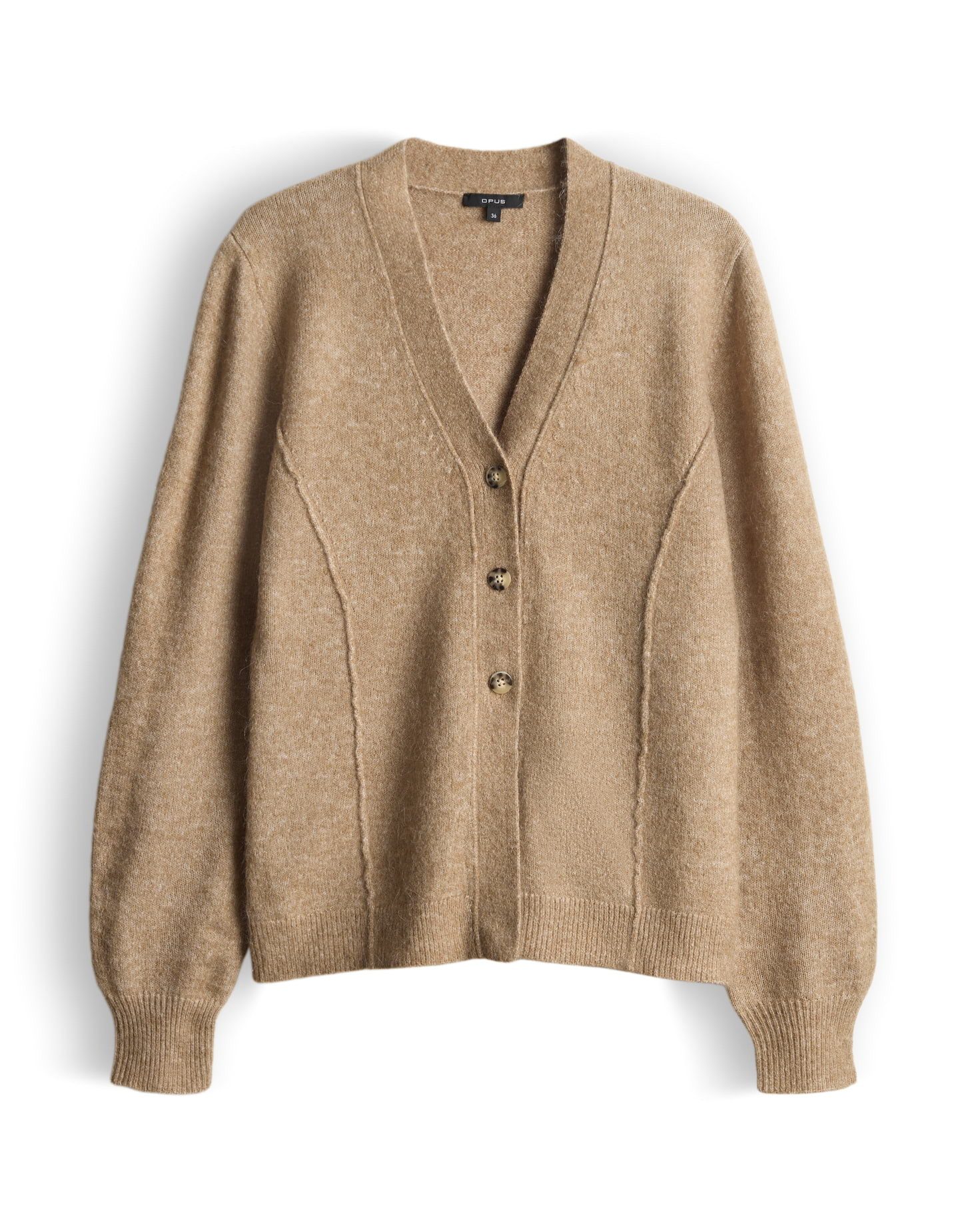 OPUS Strickjacke DARIEL Slim tailliert im Alpaka Wollmix figurbetonte Passform, weicher Griff