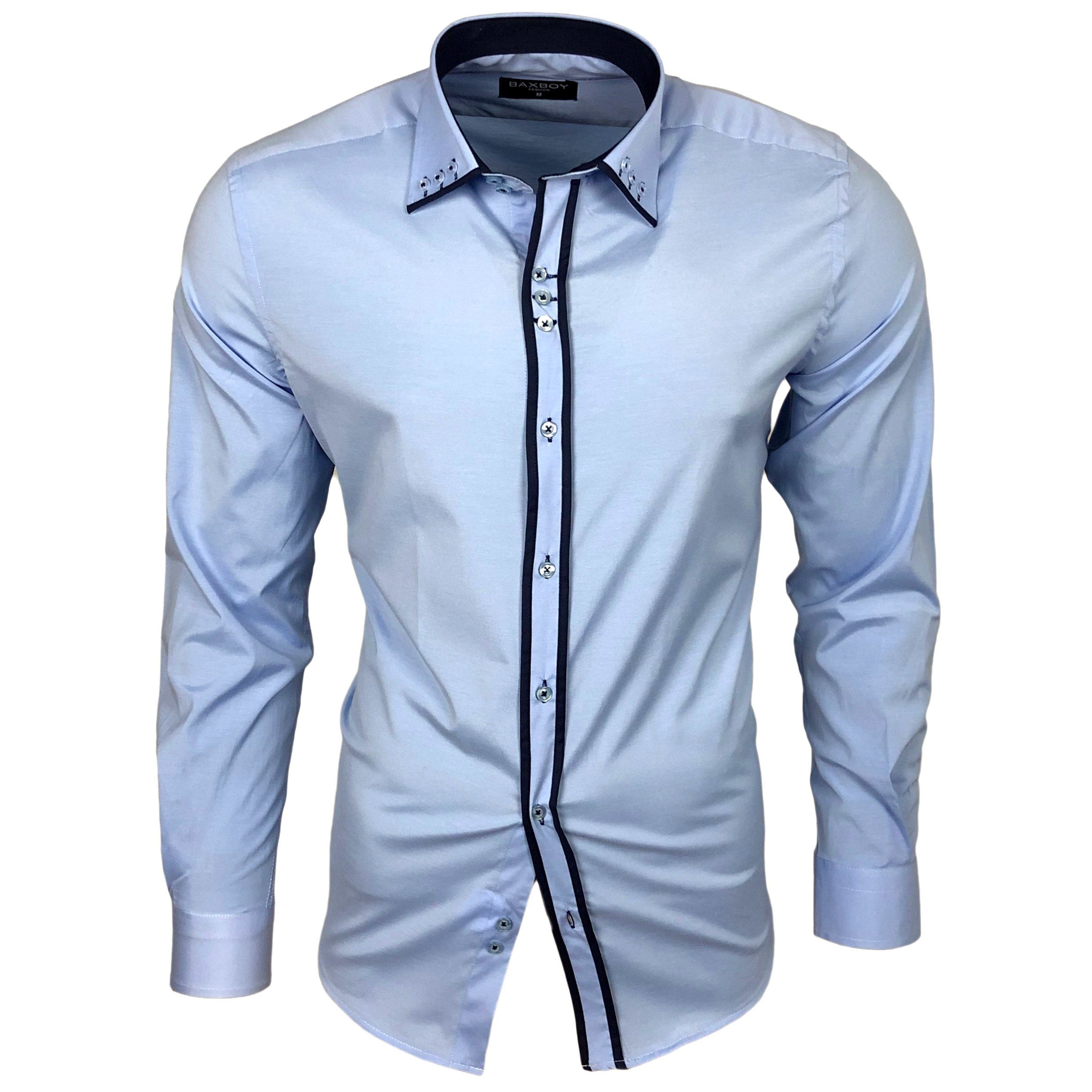 Baxboy Langarmhemd Baxboy Herren Hemd Kentkragen günstig online kaufen