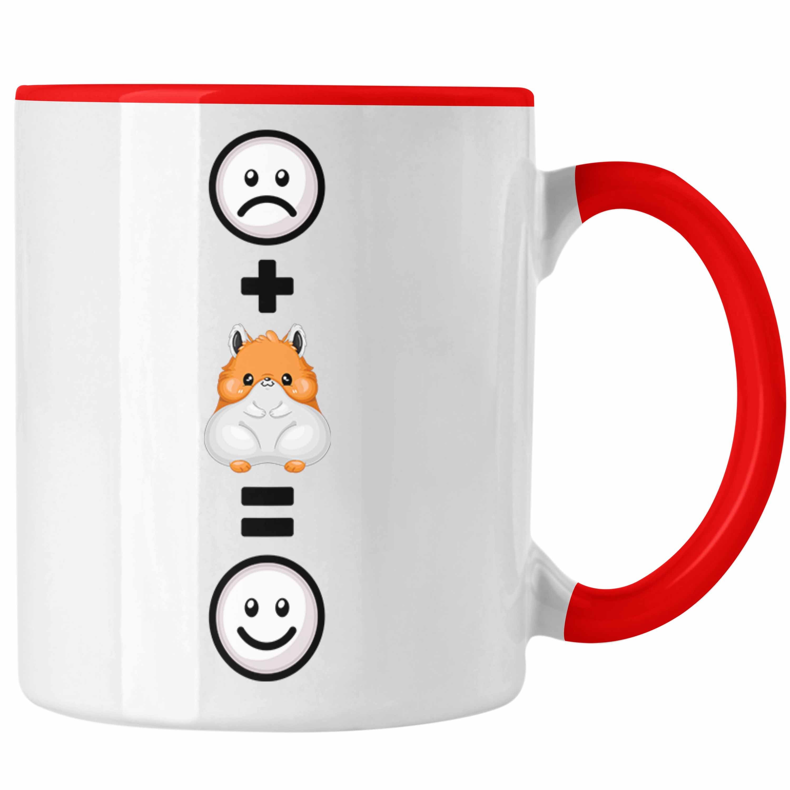 Trendation Tasse Hamster Tasse Geschenk für Hamster Liebhaber Fans Besitzer :(Hamst Rot