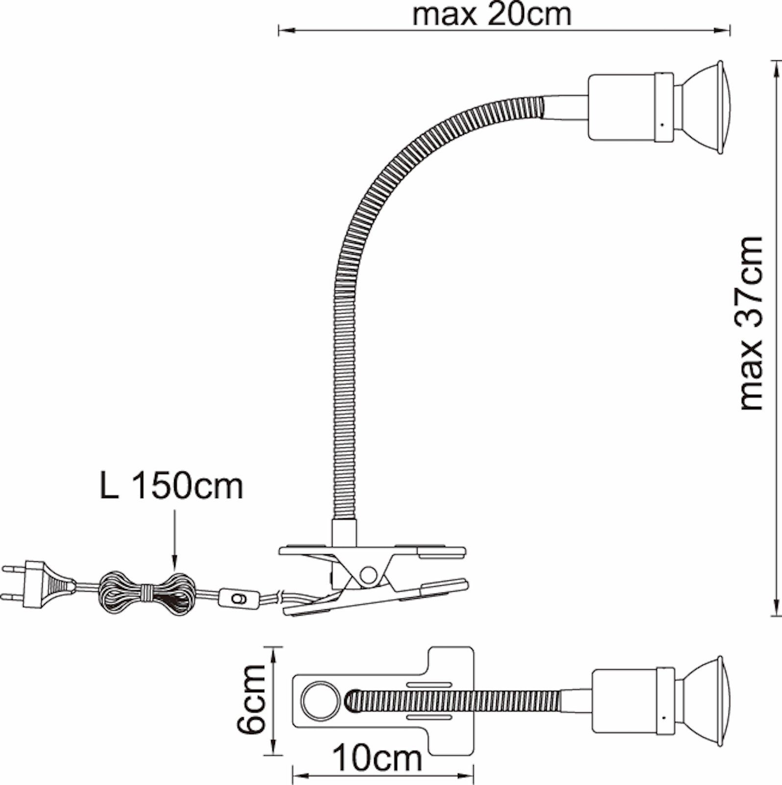 Globo Tischleuchte GLOBO LED Tischlampe Schreibtischlampe Tischleuchte Klemmleuchte