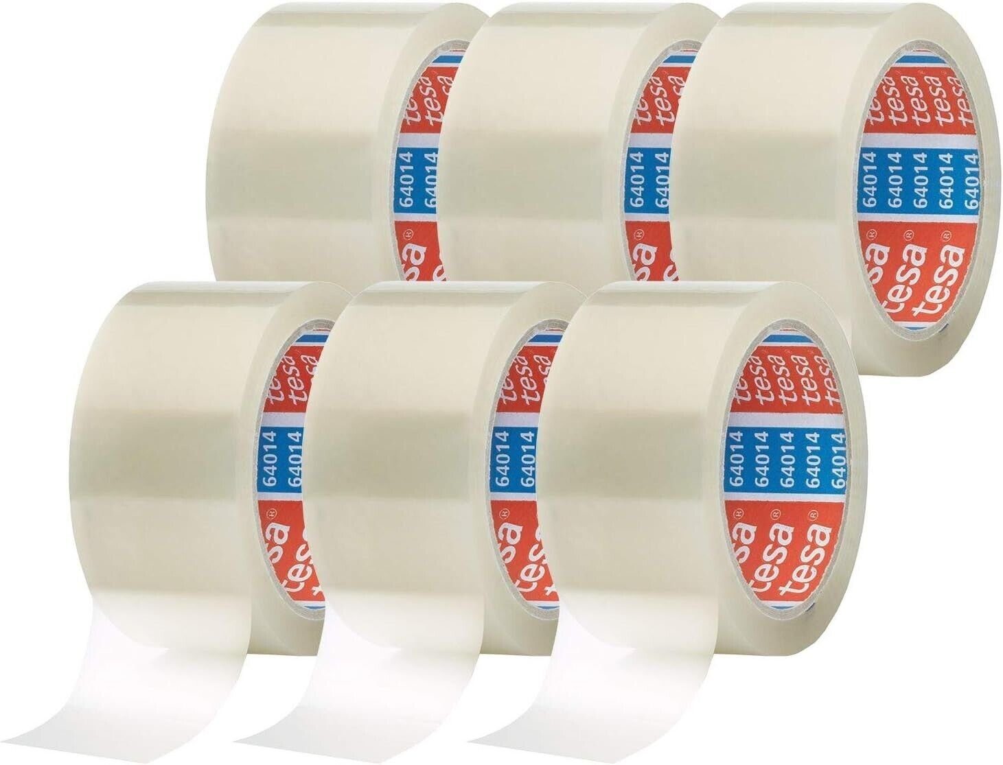 tesa Klebeband 6x Packband 64014 PP transparent 50 mm x 66 m (6-St)