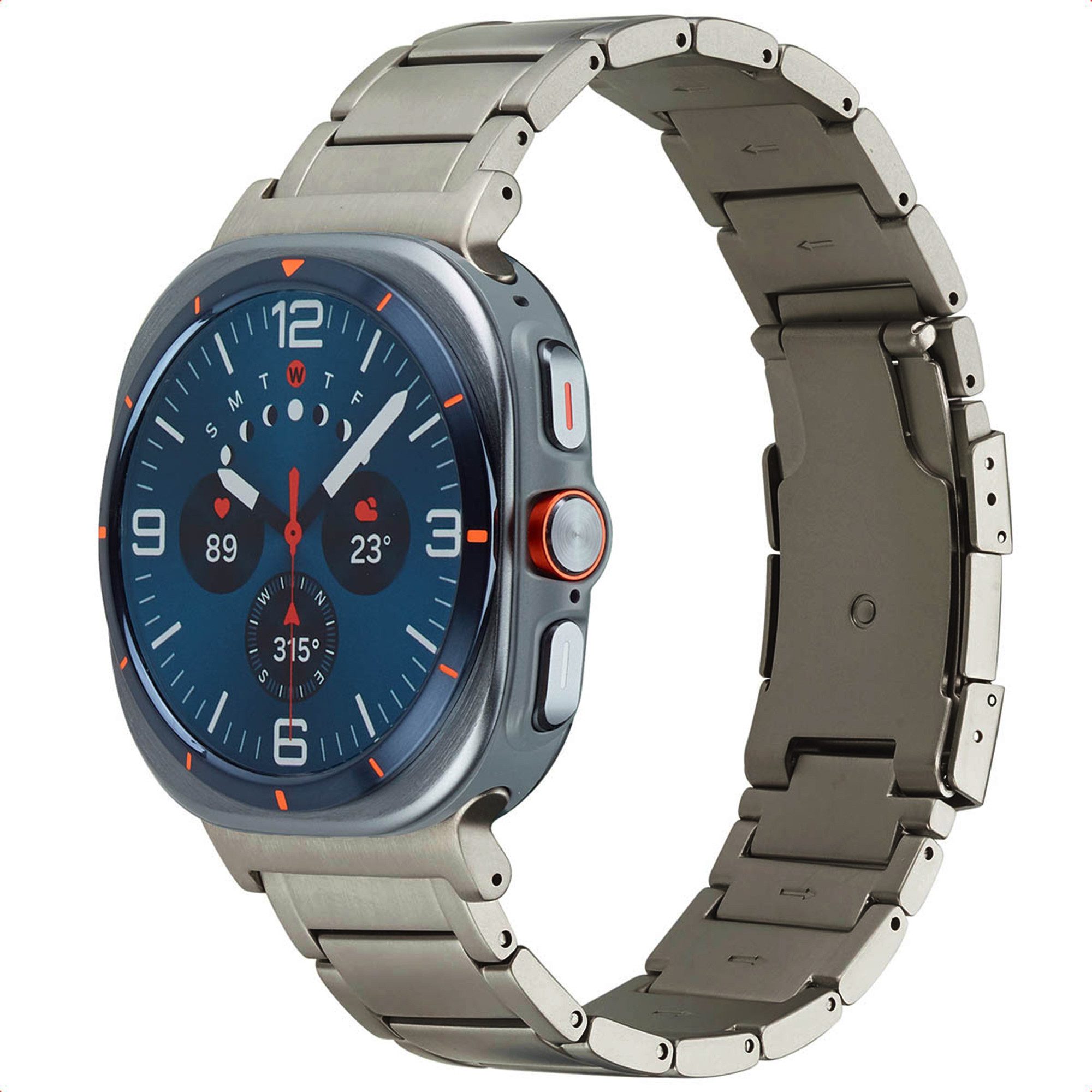 Accezz Smartwatch-Armband Accezz Mattes Titanstahlarmband für Samsung Galaxy Watch Ultra 2 (2026