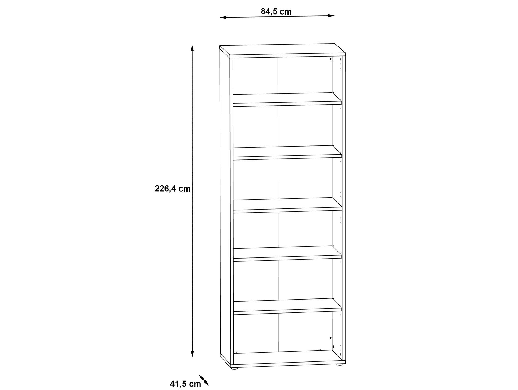 IV, Moebel-Eins Dekorspanplatte, KALINA Material weiss/grau Bücherregal, Büroregal