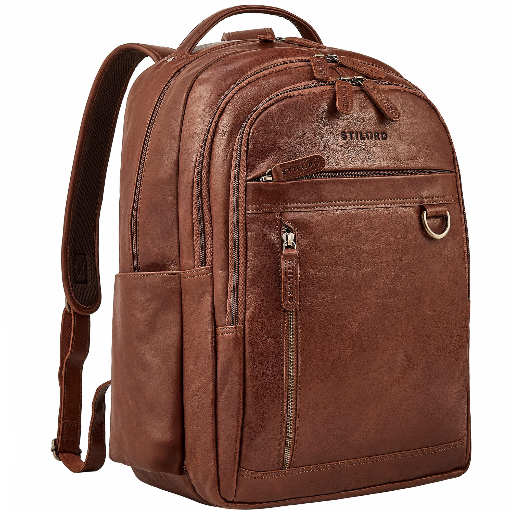 STILORD Notebook-Rucksack "Eron" Großer Business Rucksack Herren Leder 15,6 - 16 Zoll