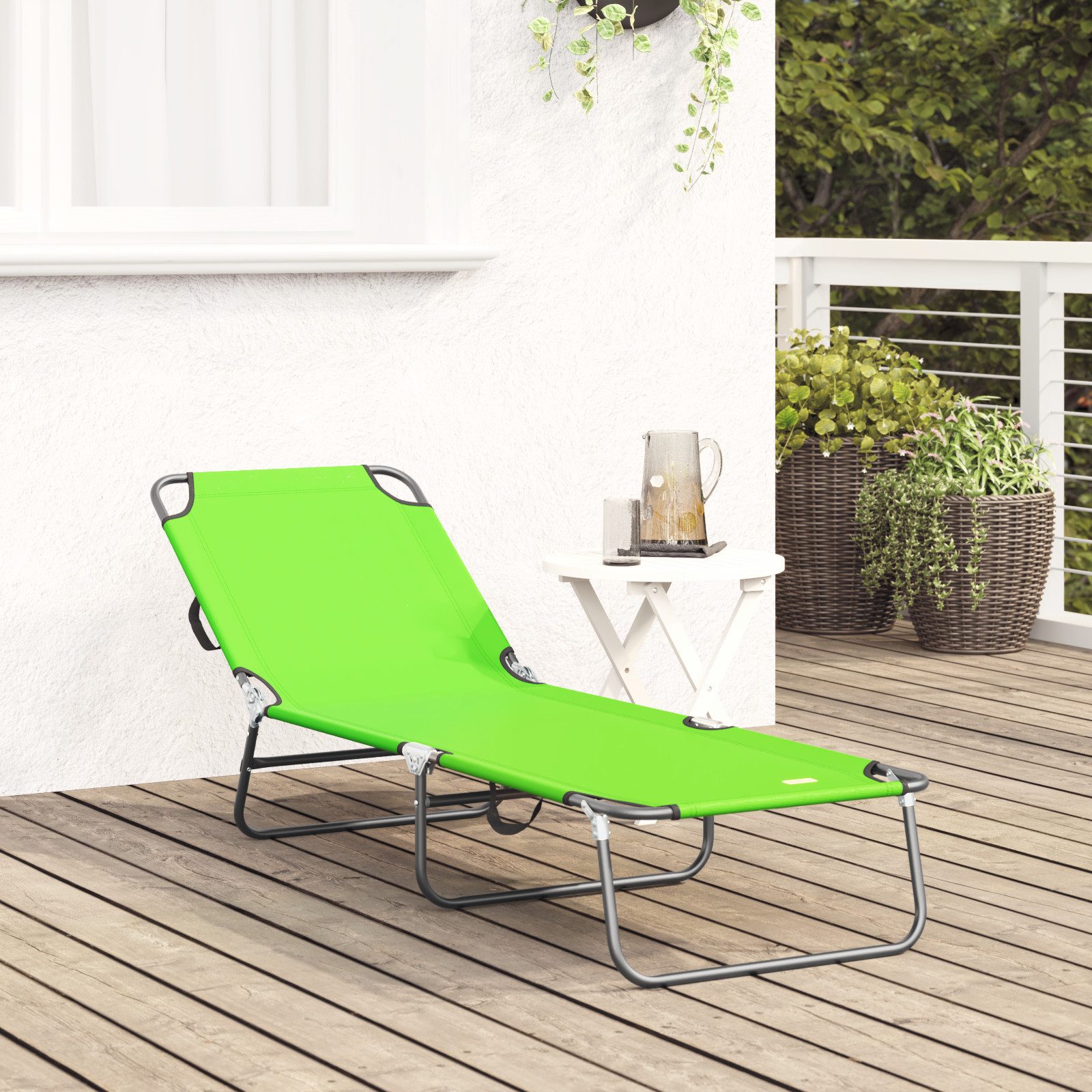 vidaXL Gartenliege Klappliege Tragbar Grün 600D günstig online kaufen
