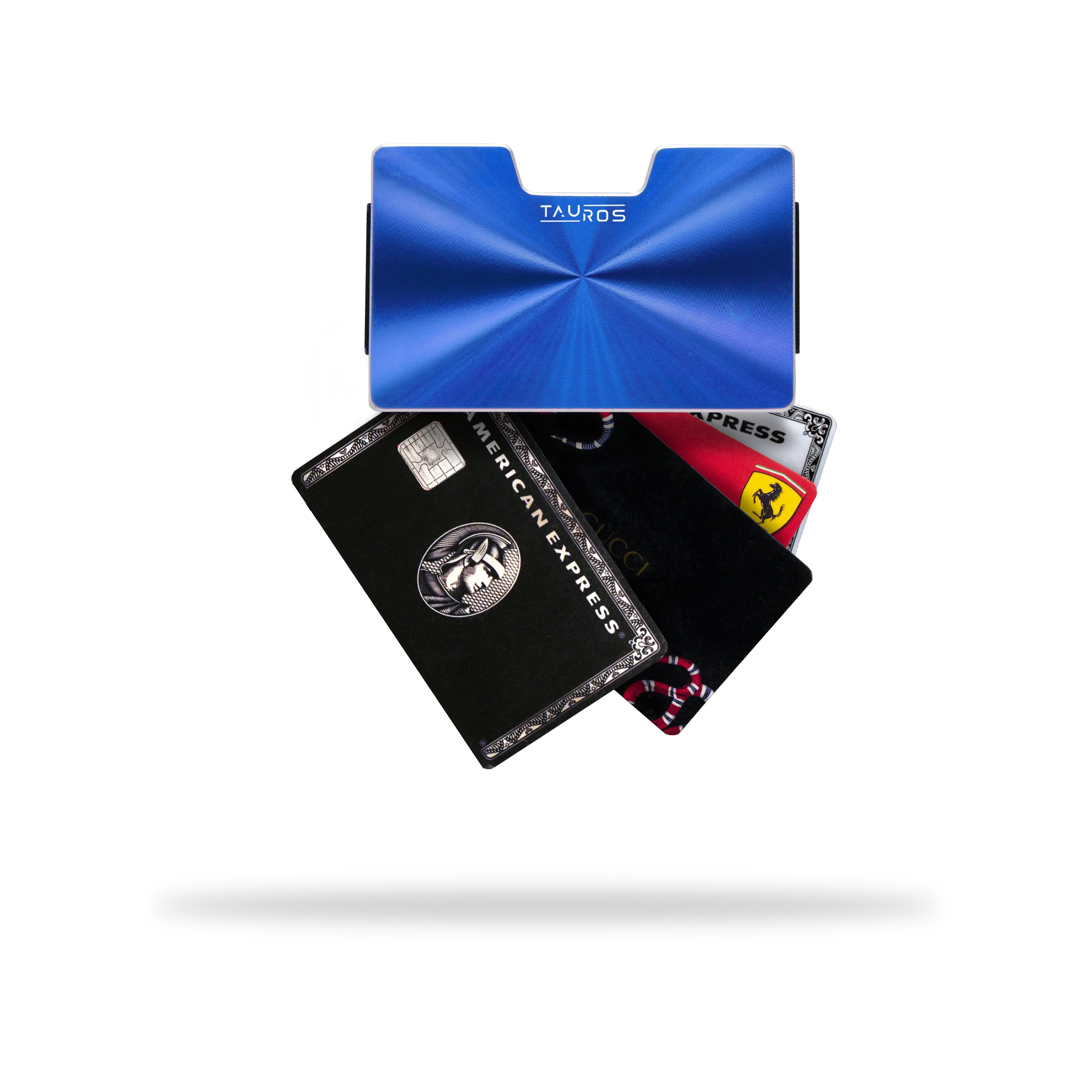 Kreditkartenetui Kartenetui (Aluminium), Mini Männer Kreditkartenhalter, TAUROS Geldbeutel, Blau Geldbörse Frauen Royal Portemonnaie,