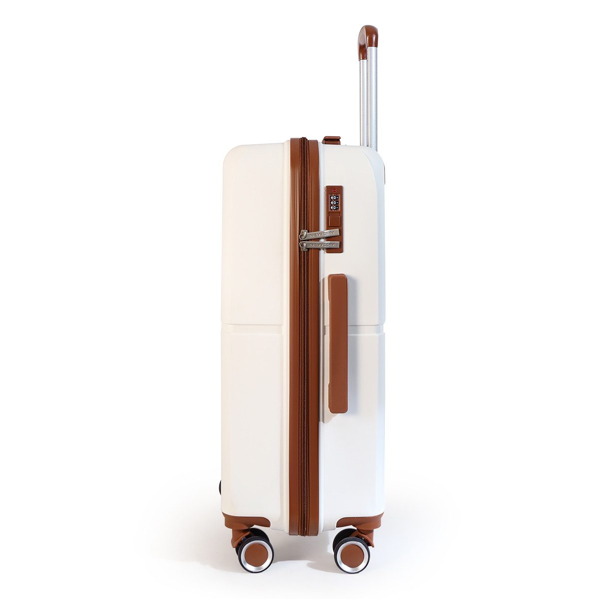 NEWCOM Hartschalen-Trolley Hartschalen-Koffer SET (M, L,XL) aus PP-Polypropylen, Reisekoffer Set, 4 Rollen, 360° drehbar, 3 tilg-set Koffer (55cm/64cm/73cm), We – Bild 4 von 5