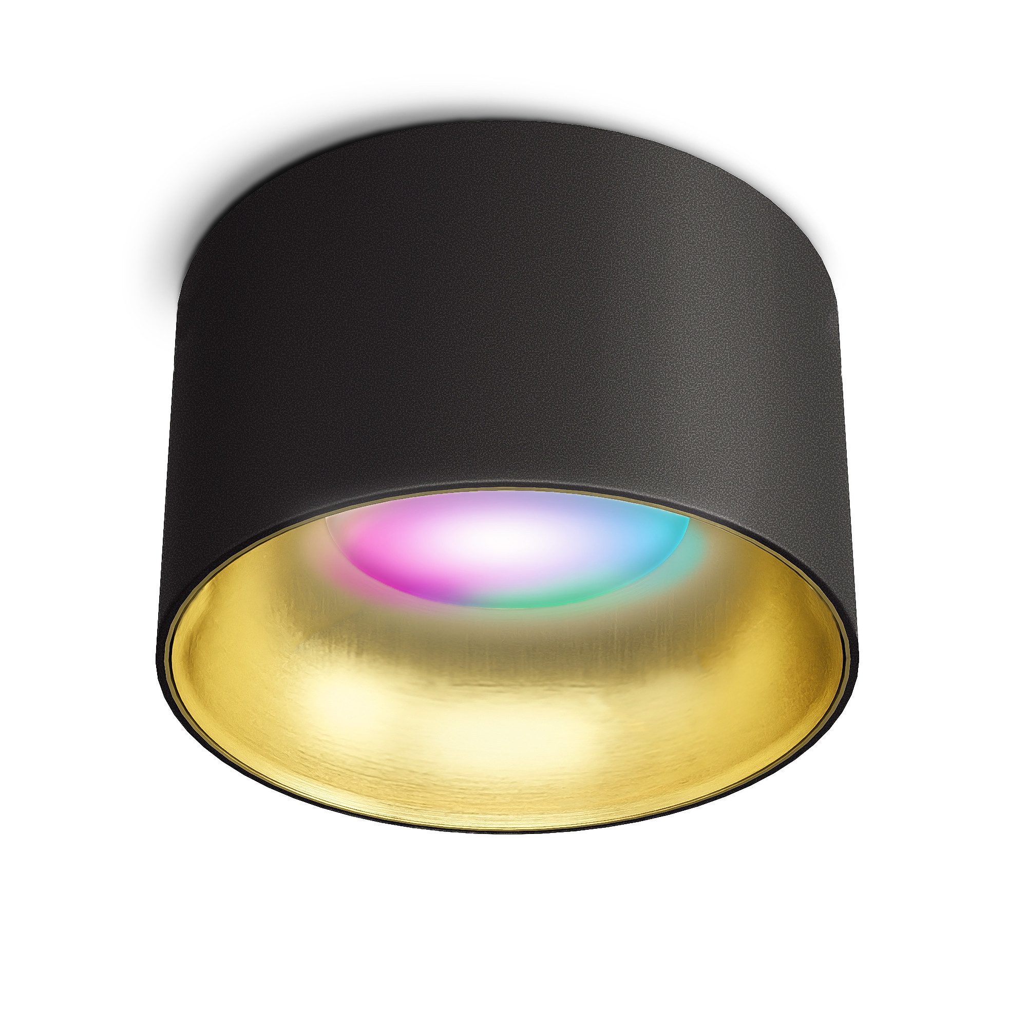 SSC-LUXon LED Aufbaustrahler BAHIO Deckenspot Downlight schwarz gold mit Smart RGB+ WiFi LED Modul, Smart