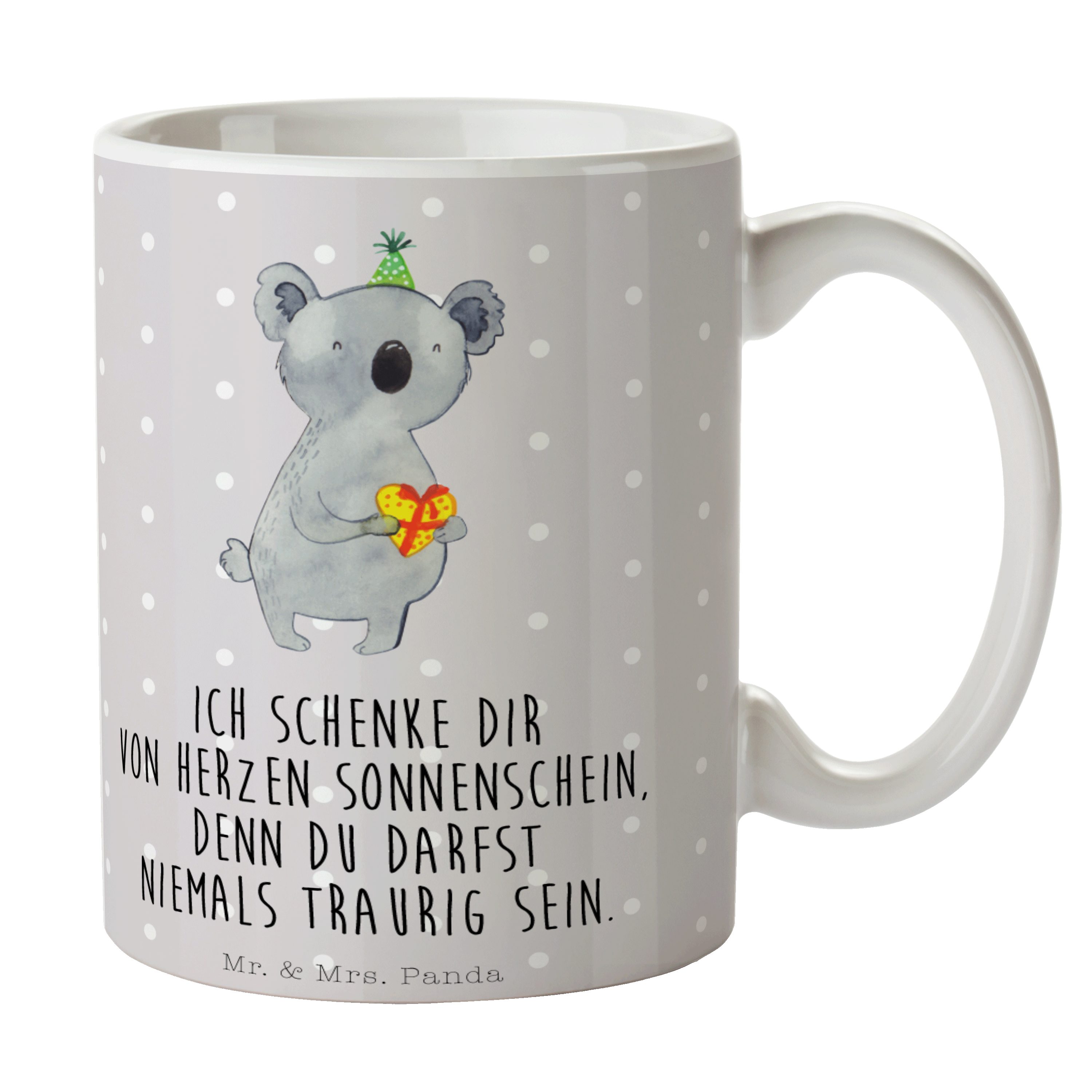 Mr. & Mrs. Panda Tasse Koala Geschenk - Grau Pastell - Geburtstag, Teetasse, Koalabär, Tasse, Keramik, Langlebige Designs