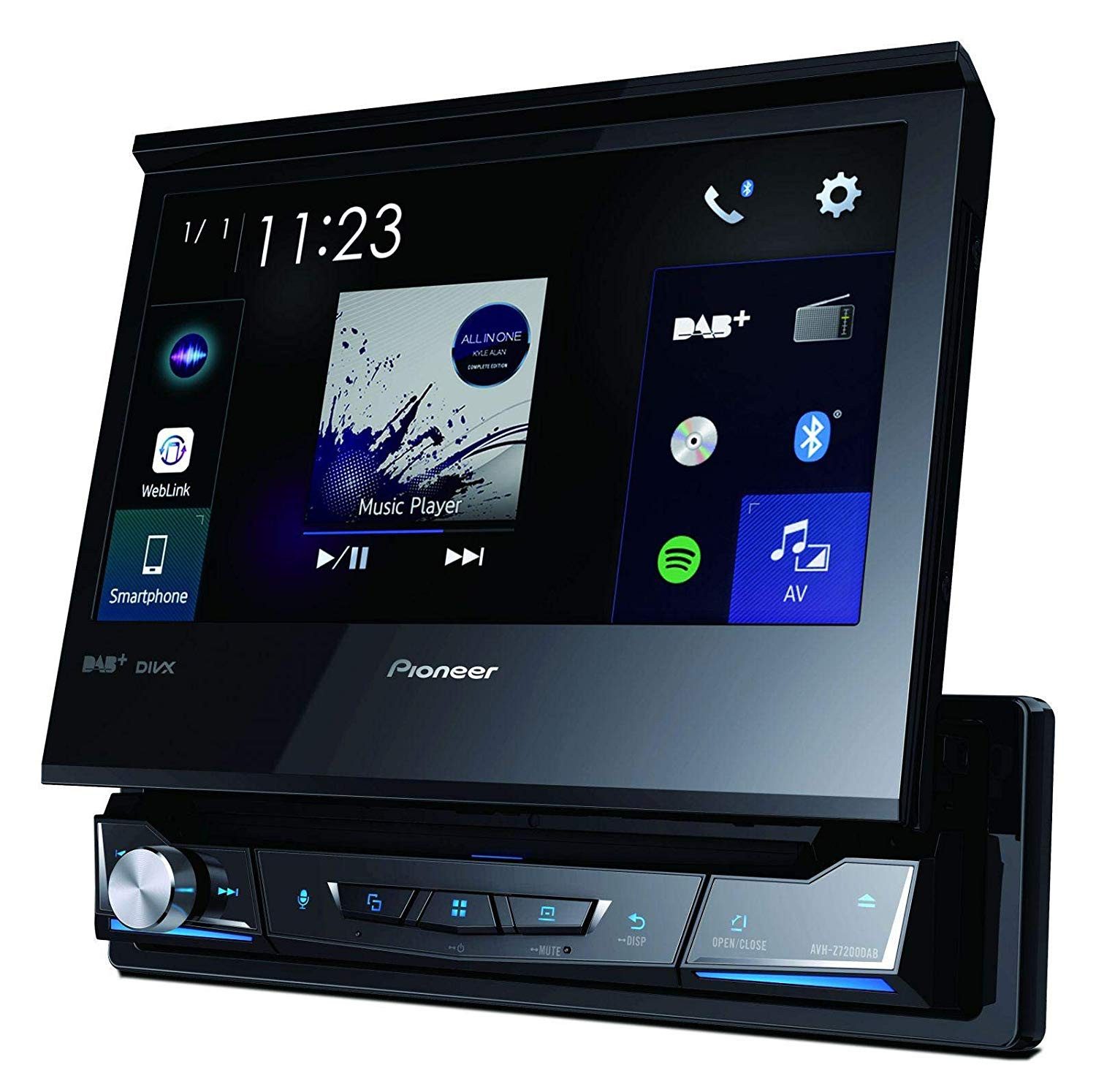 Pioneer AVH-Z7200DAB 7-Zoll Bluetooth CarPlay Android Spotify CDradio Autoradio (RDS, AM/FM Radio, Animiertes Display, Freisprecheinrichtung, 1 DIN)