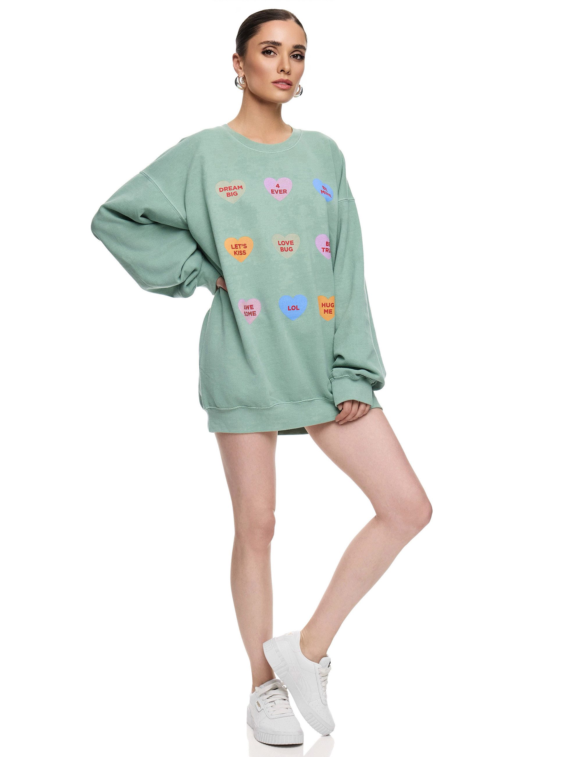 Sweatshirt Worldclassca Oversized Sweatshirt LOVE Print Langarm Pullover Uni