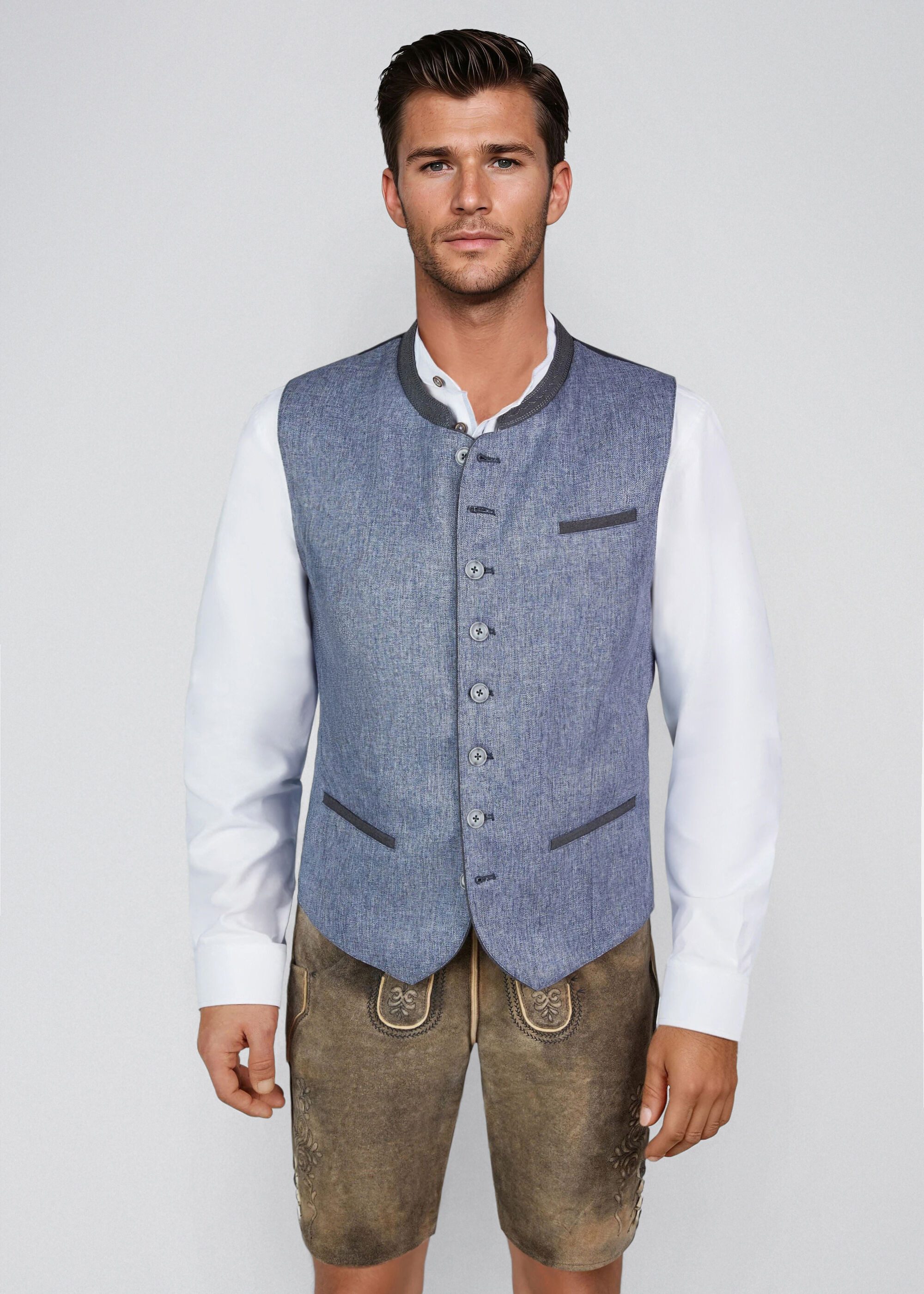 Spieth & Wensky Trachtenweste Herwin (1-tlg) mit Stehkragen