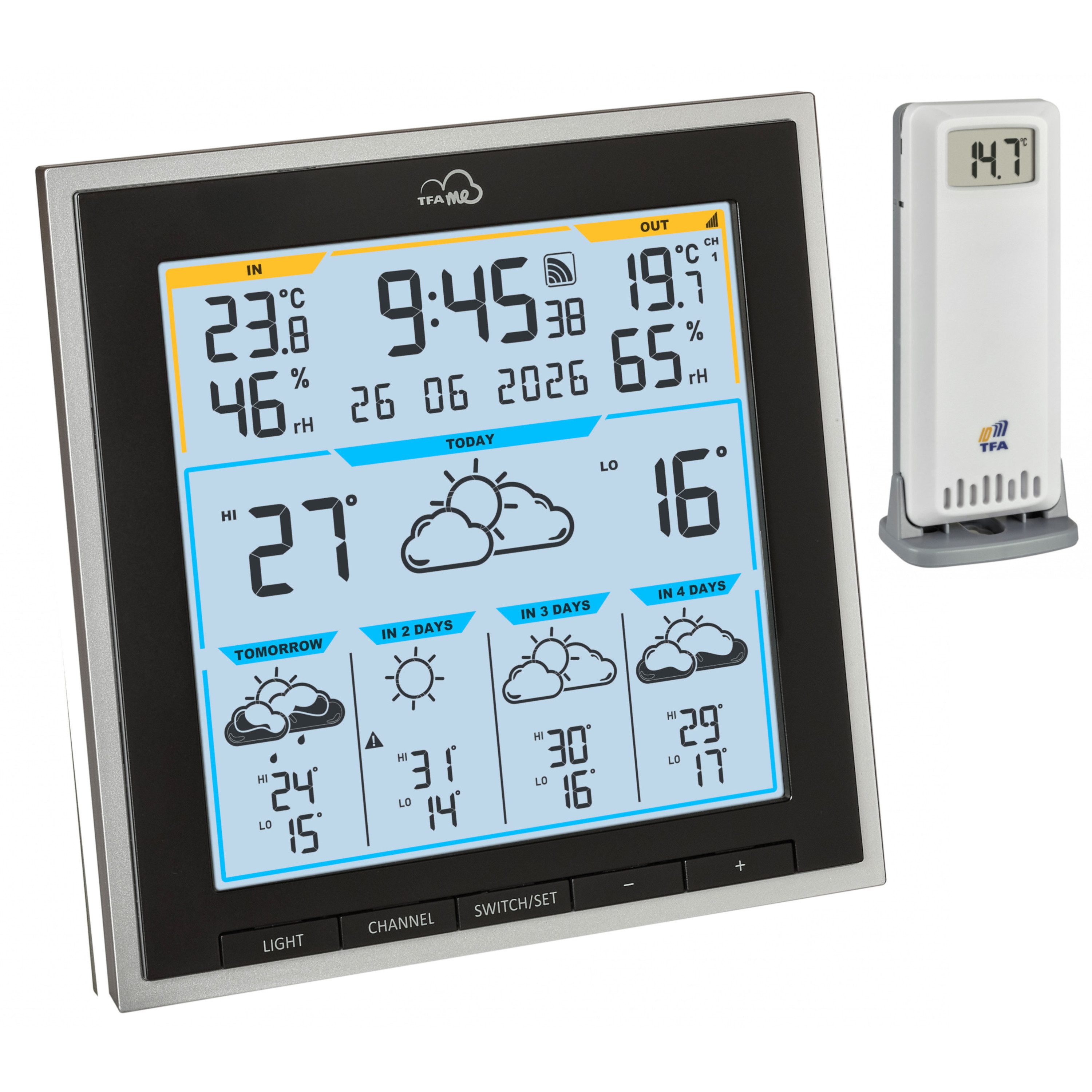 TFA Dostmann WLAN TFA 35.8105 TFA.me ID-08, mit 5 Tage Wettervorhersage Funkwetterstation