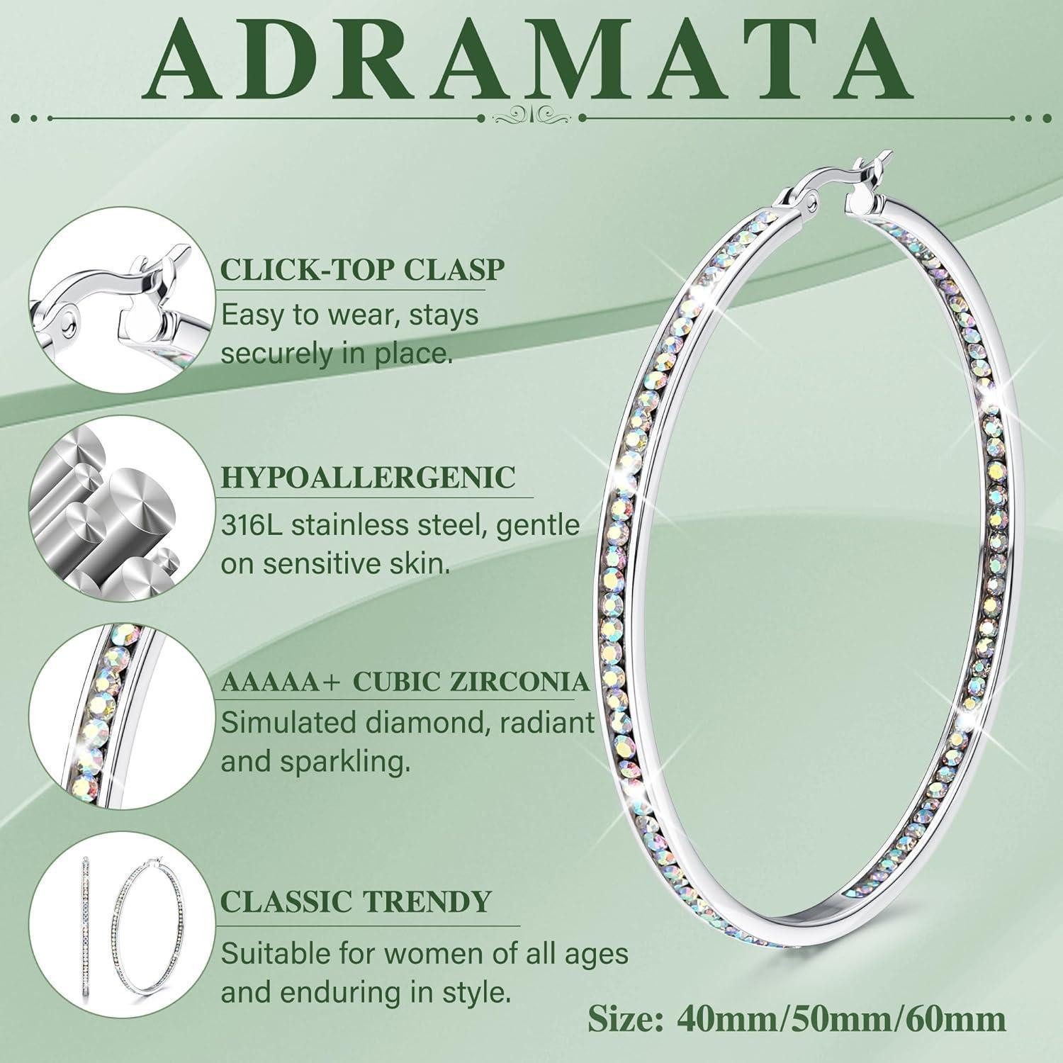 LuxusKollektion Fingerring Ohrringe Creolen Edelstahl Silber Buntes Cz 60.0 günstig online kaufen