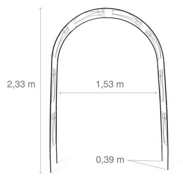 relaxdays Rosenbogen Rankbogen für Rosen mit Verzierung