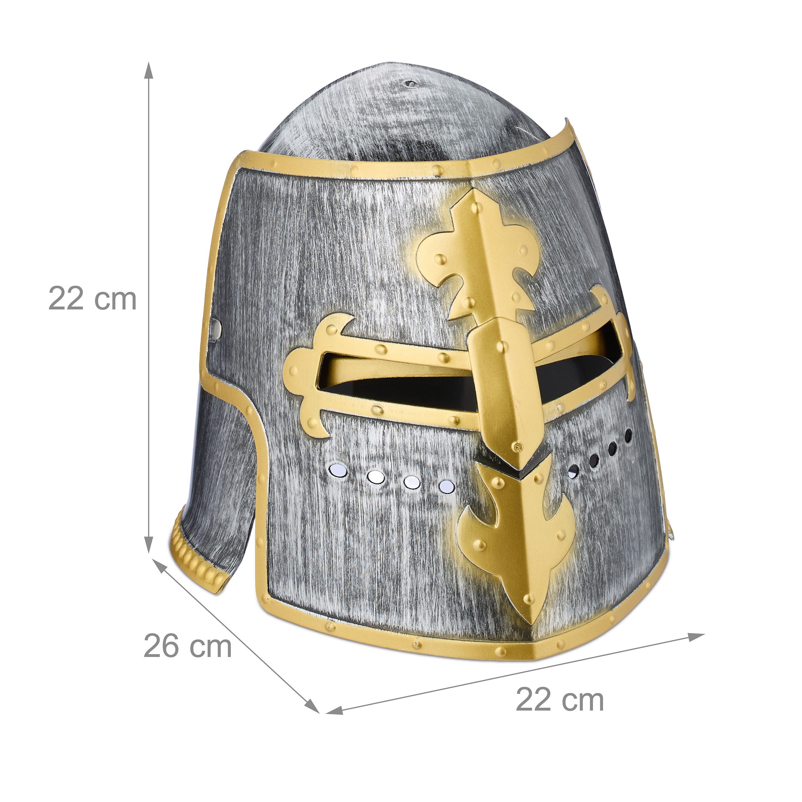 relaxdays Spielzeug-Helm 2x Ritter Helm mit klappbarem Visier
