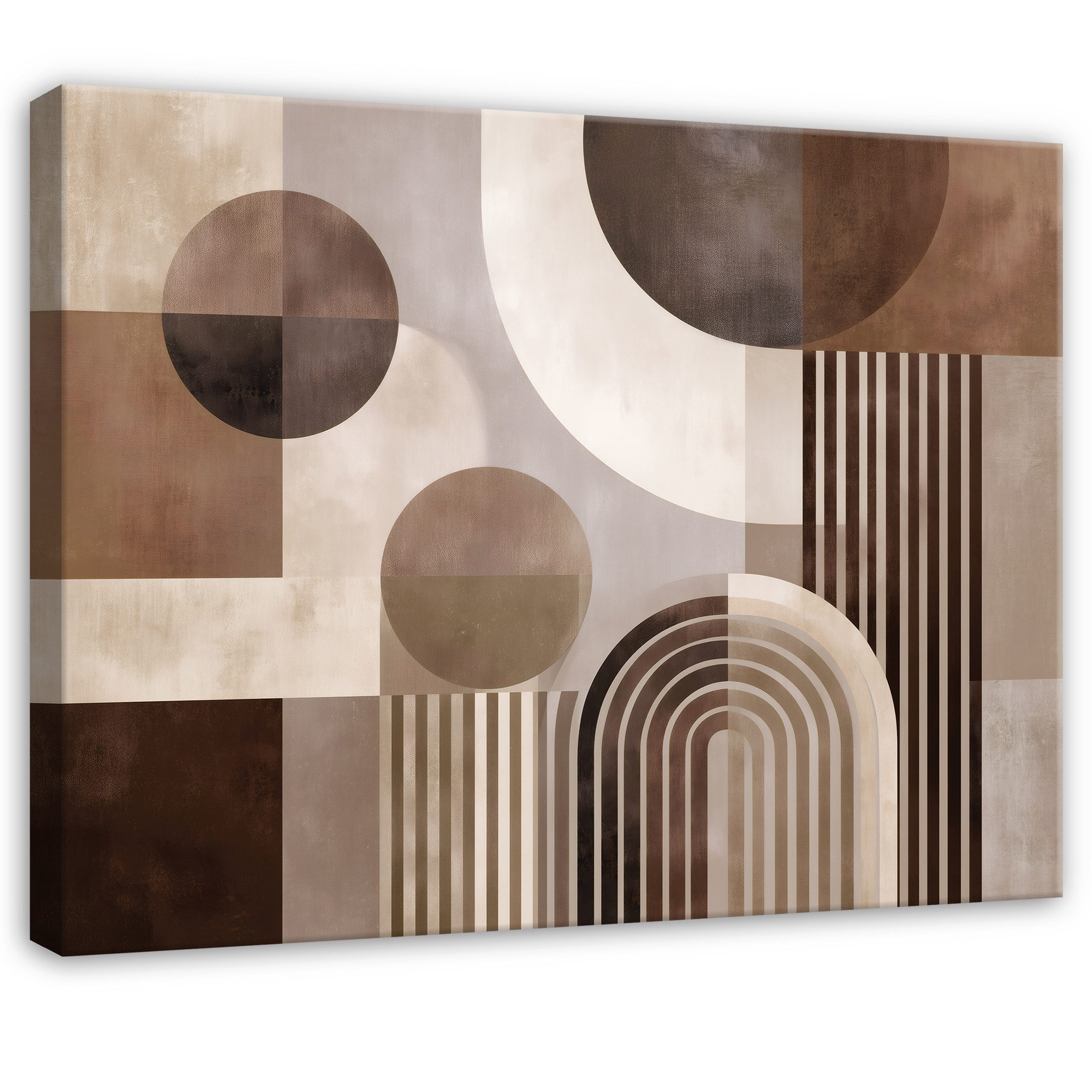 Wallarena Leinwandbild Abstrakt Geometrisch - Braun - Modern - Schlafzimmer, Abstrakt, 40x30x2cm