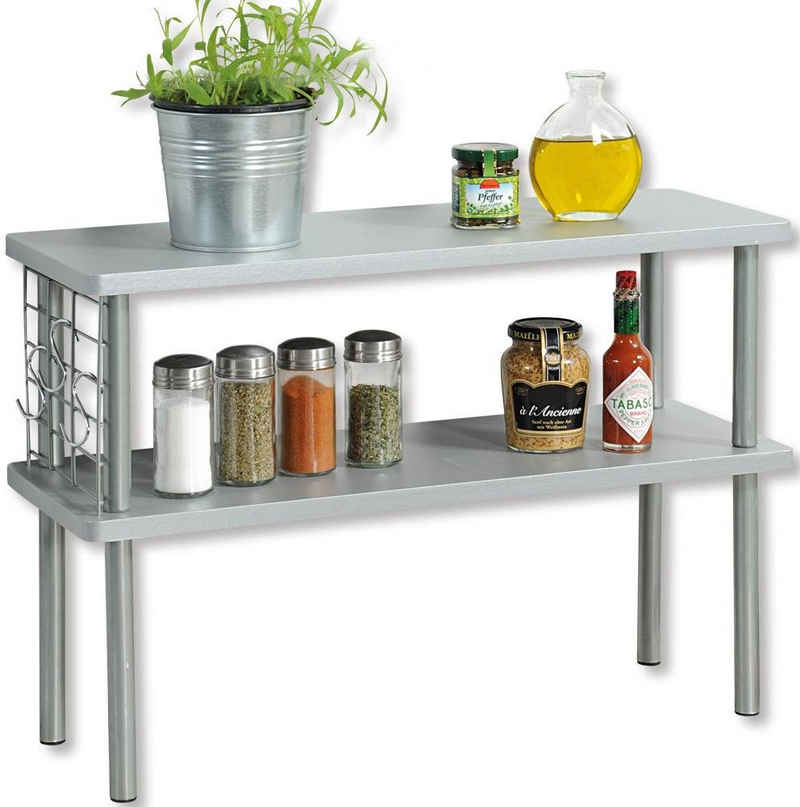 KESPER for kitchen & home Ablageregal, mit 2 Ablageböden in Farbe grau