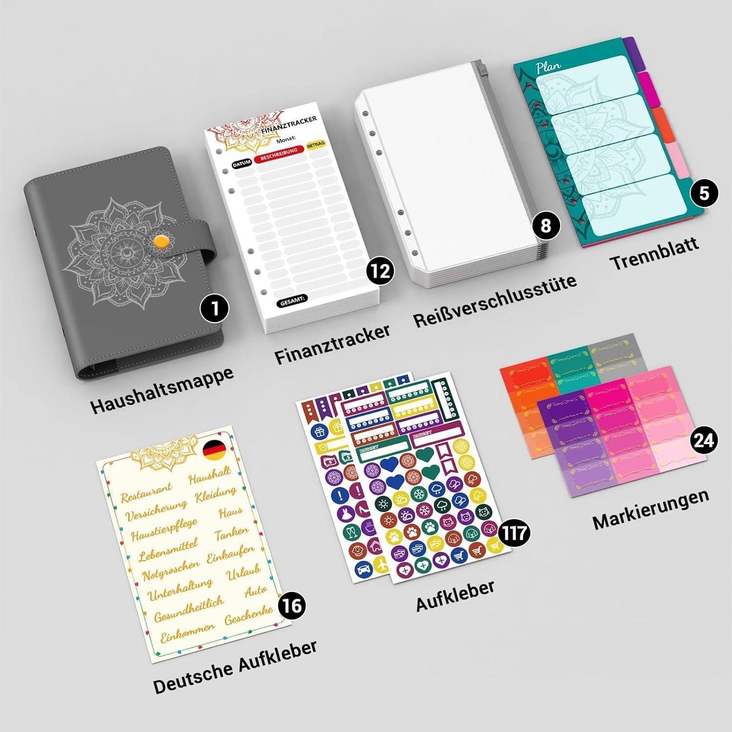 Aocii Ringbuchmappe Budget Planner Deutsch A6 Finanzplaner Haushaltsbuch Sp günstig online kaufen