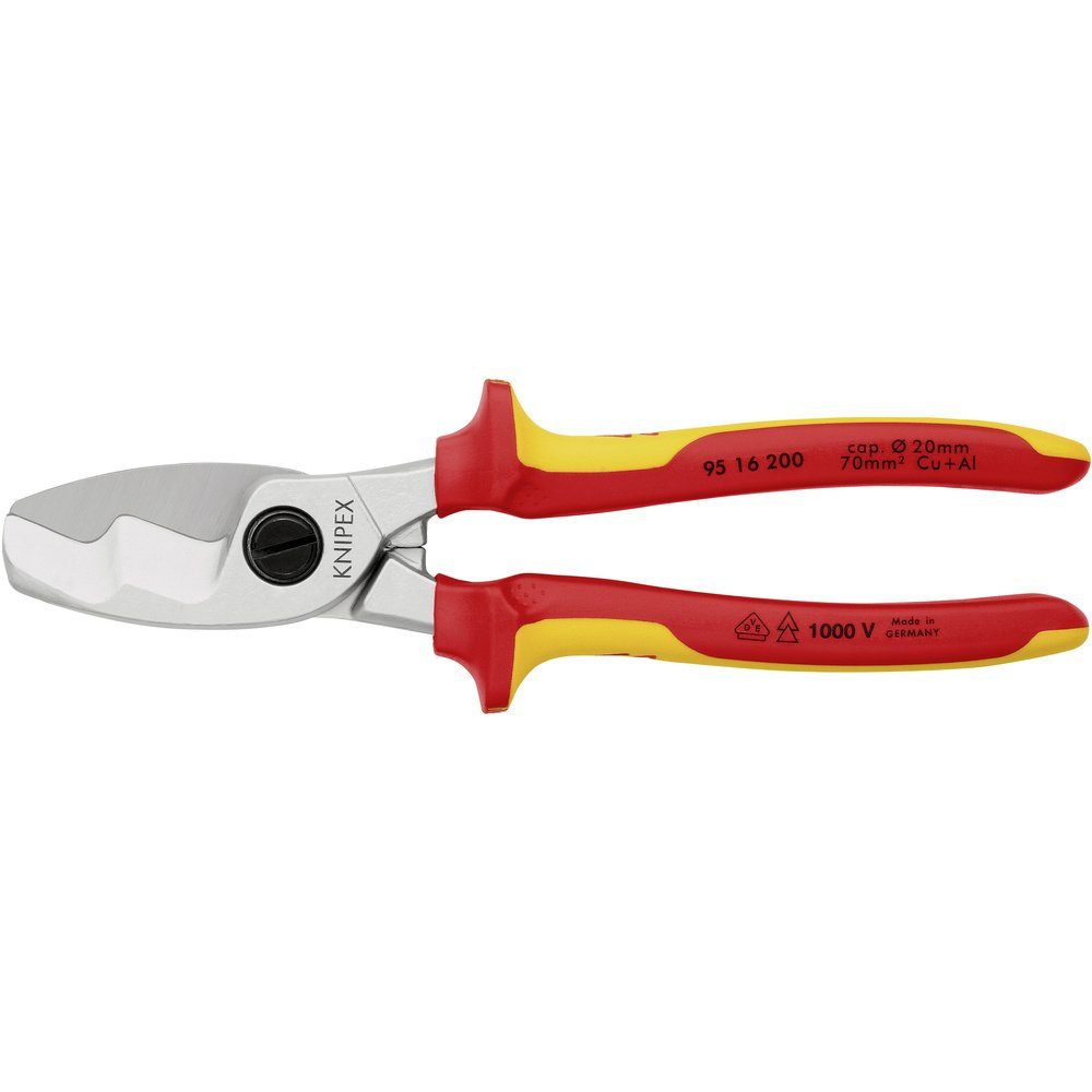Knipex Kabelschere Knipex 95 16 200 VDE-Kabelschere Geeignet für (Abisoliertechnik) Alu-