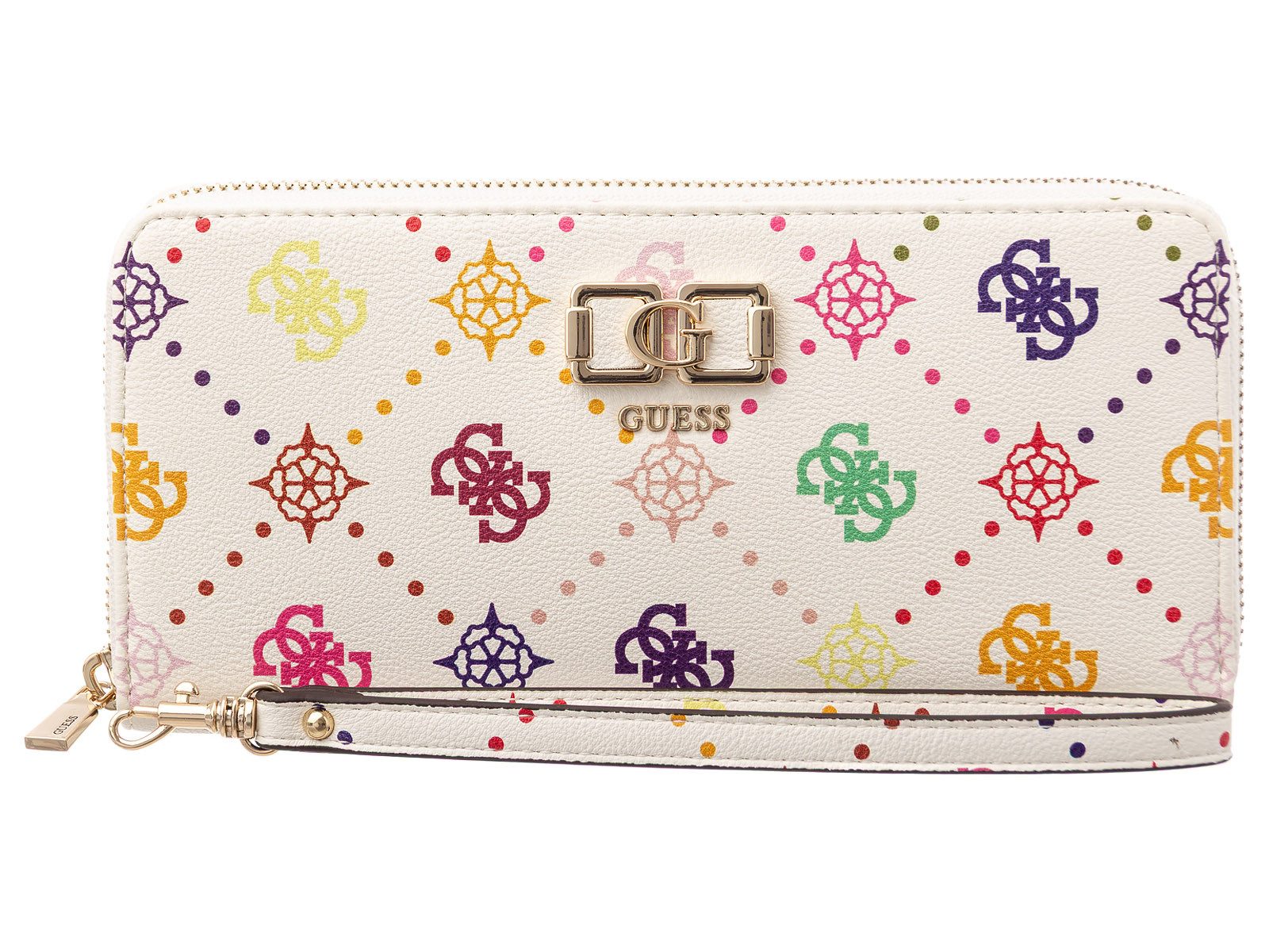 Guess Geldbörse SWGM9928146 EMELIE LOGO SLG LRG ZIP AROUND (Stück, 1-tlg., 1), Logoschriftzug