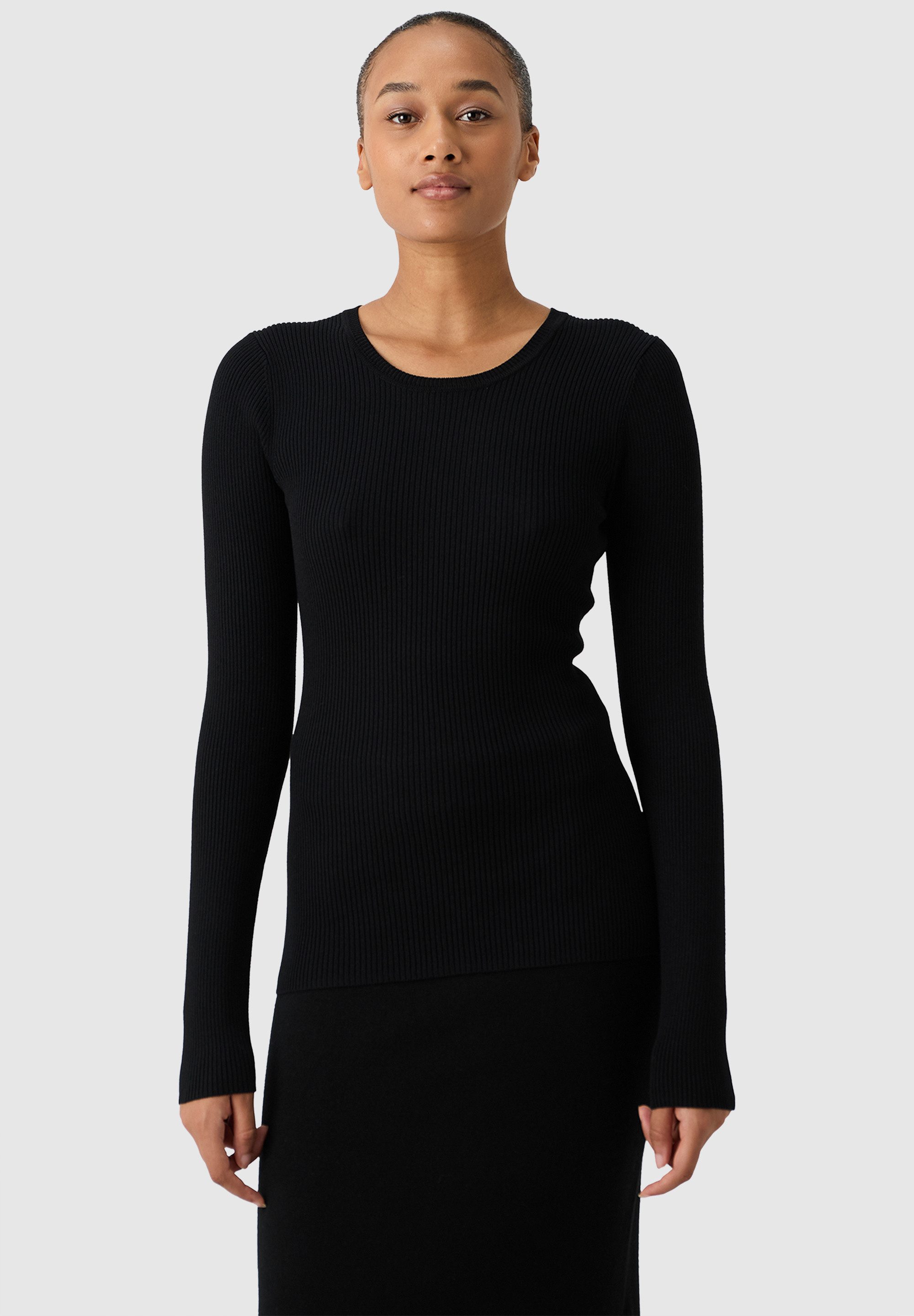 Les Lunes Langarmshirt Evii Rundhals, normale Länge, schlanke Passform, mittelschwerer Strick