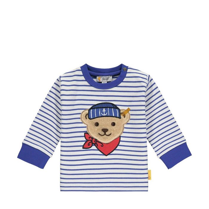 Steiff Sweatshirt Sweatshirt mit Streifen und großem Teddybär