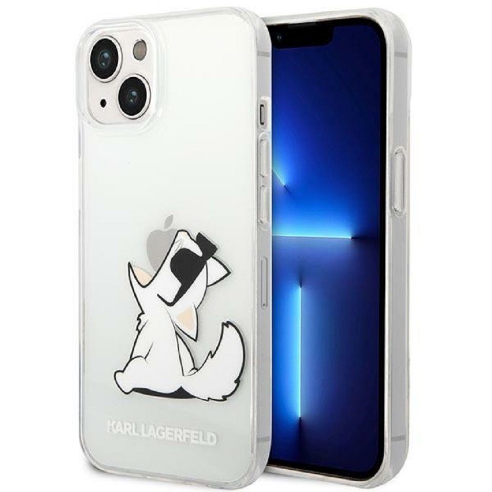 KARL LAGERFELD Handyhülle iPhone 14 Plus Hardcase Katze Choupette transparent 6,7 Zoll, Kantenschutz