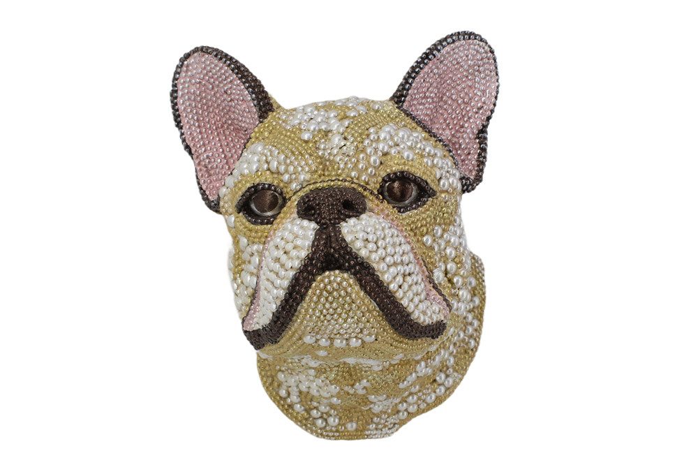 riess-ambiente Wanddekoobjekt FRENCH BULLDOG 25cm mehrfarbig - Blickfang, glamourös, handgefertigt (Einzelartikel, 1 St), Wall Art - ideal für Wände im Wohn-, Schlaf- oder Eingangsbereich