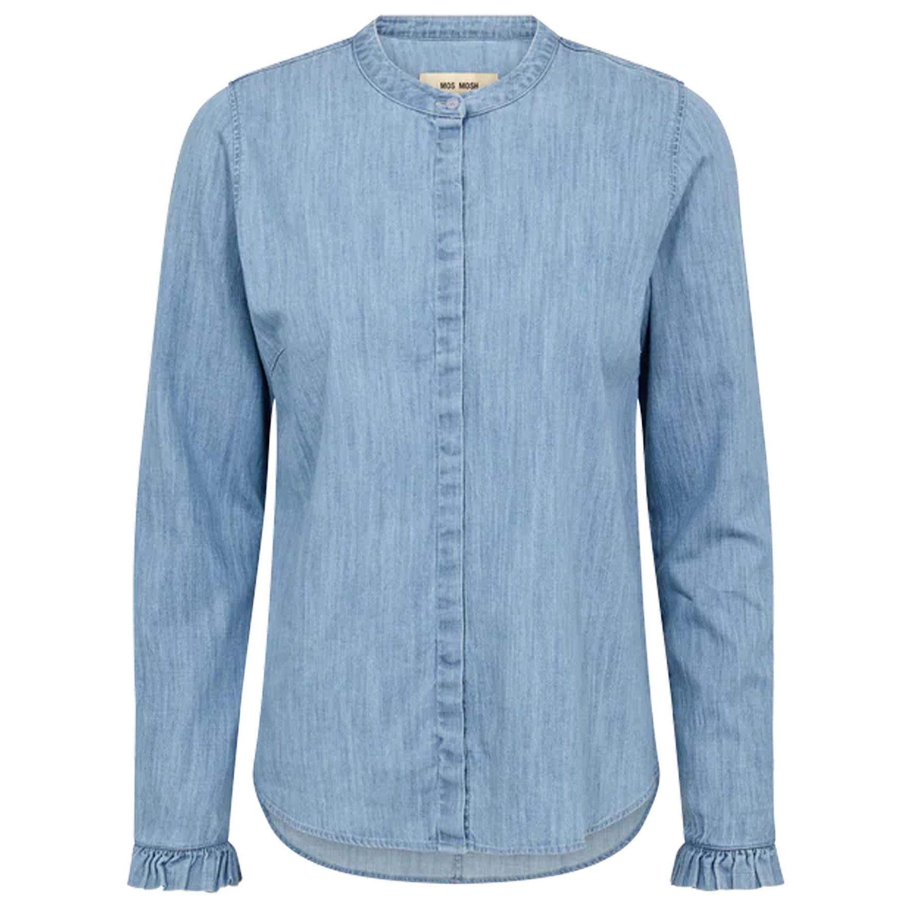 Mos Mosh Langarmbluse MOS MOSH Bluse MATTIE DENIM mit Lyocell - Mid Blue
