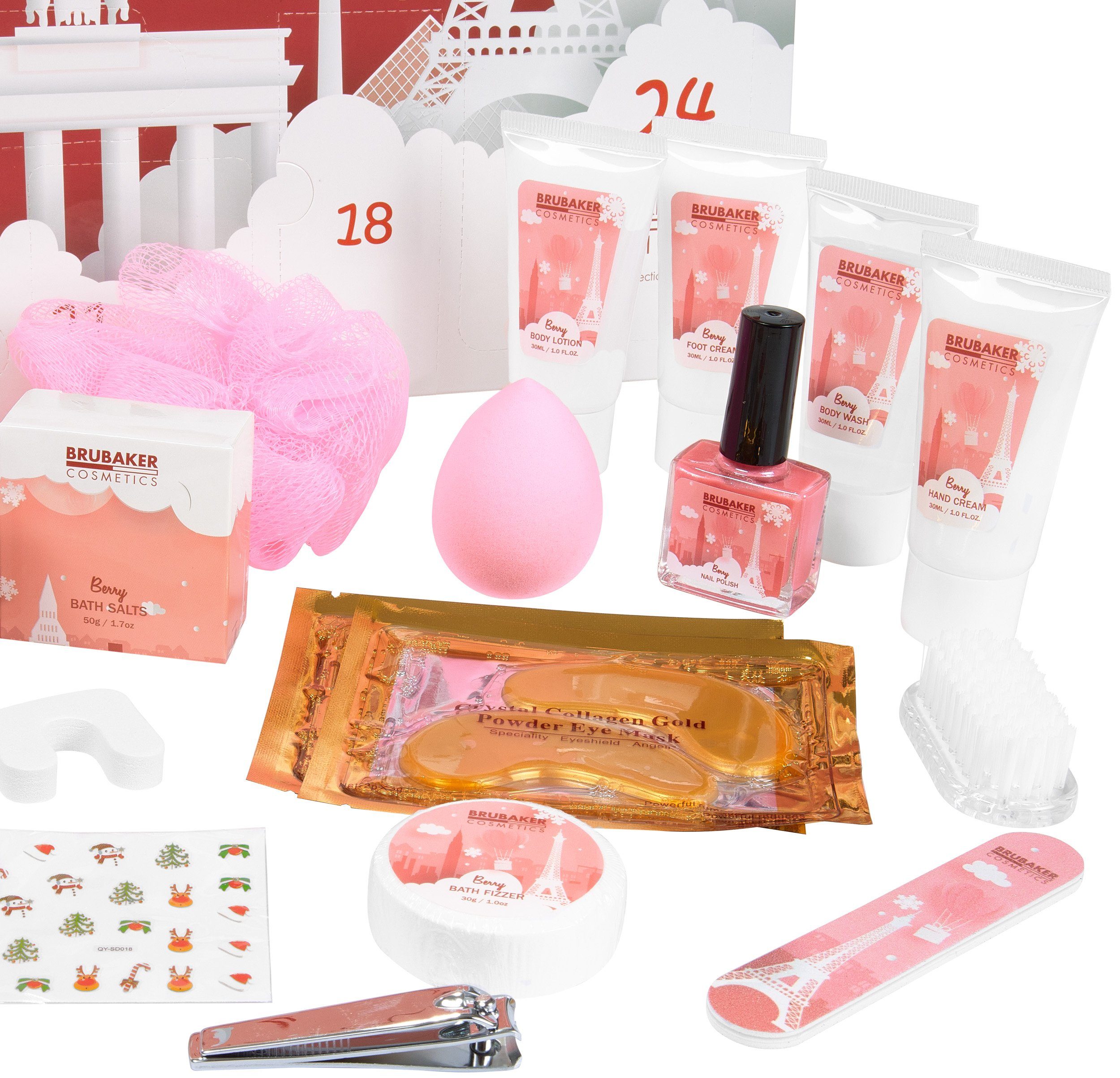 BRUBAKER Adventskalender XXL Beauty Weihnachtskalender - Städte Wahrzeichen - Körperpflege (Pflege Produkte & Spa Accessoires, 24-tlg), Wellness Kalender Weihna – Bild 5 von 5
