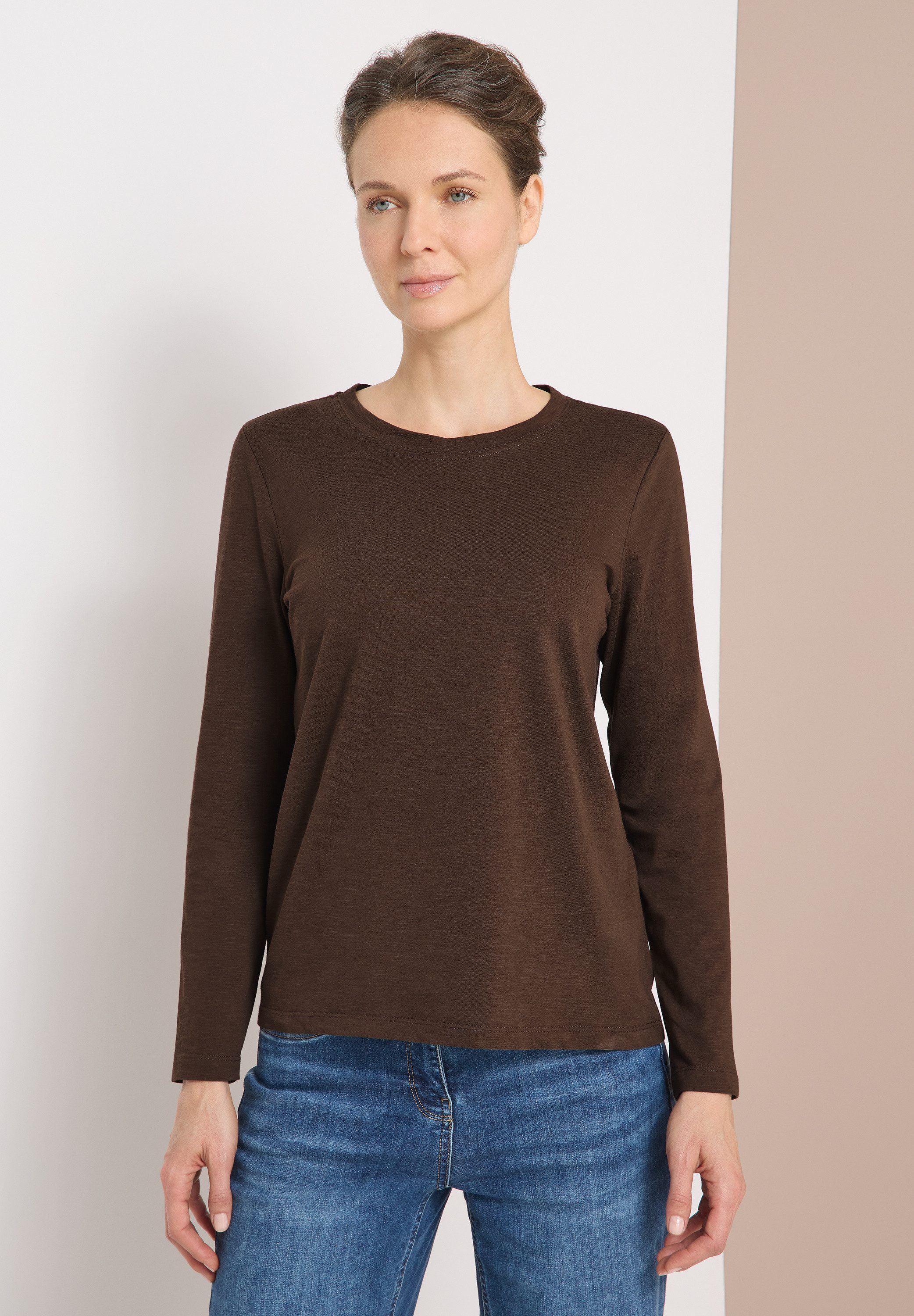 CECIL Langarmshirt aus reiner Baumwolle günstig online kaufen