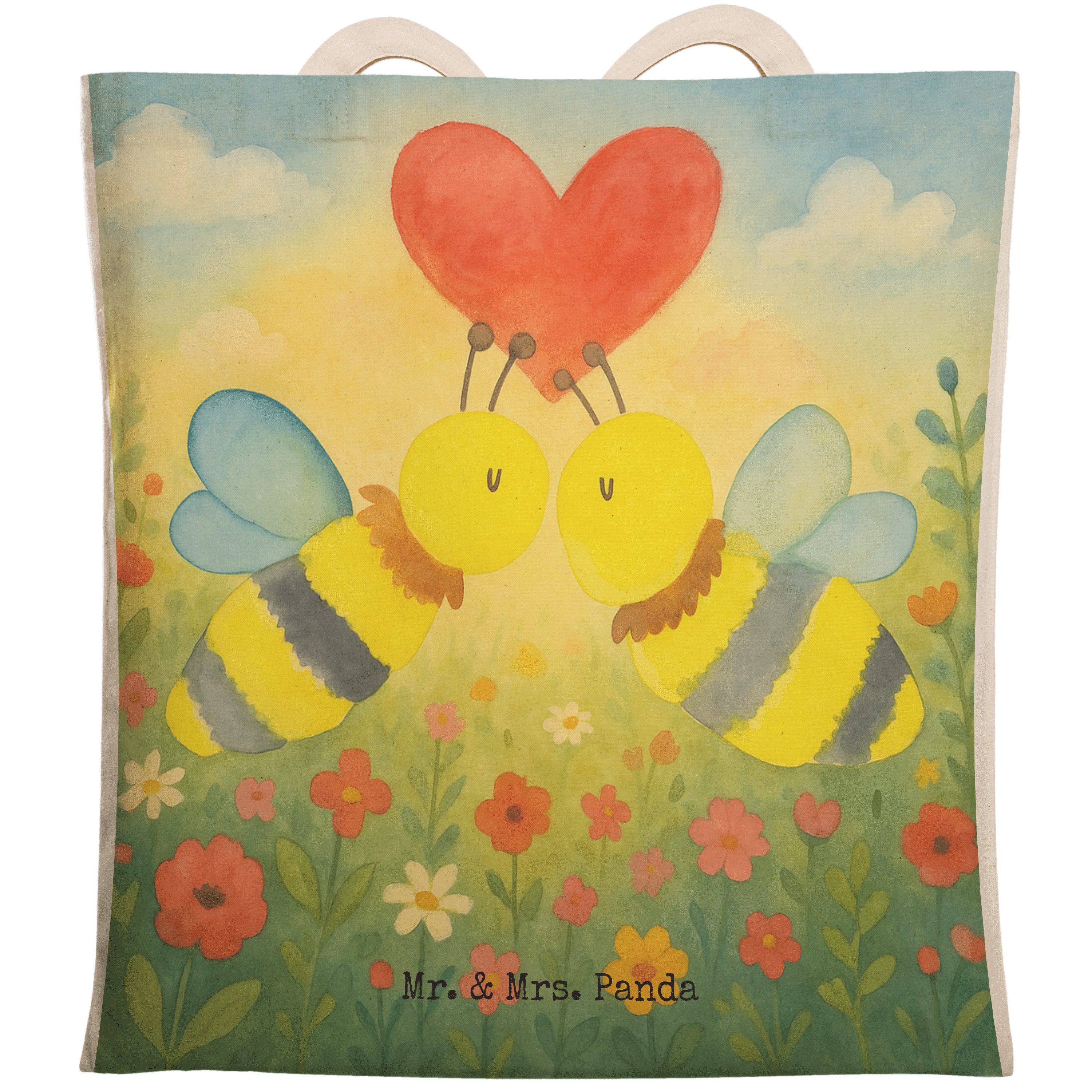 Tragetasche Biene Liebe Design, shopping bag, Weiß, Stofftragetasche, Beutel, Tot