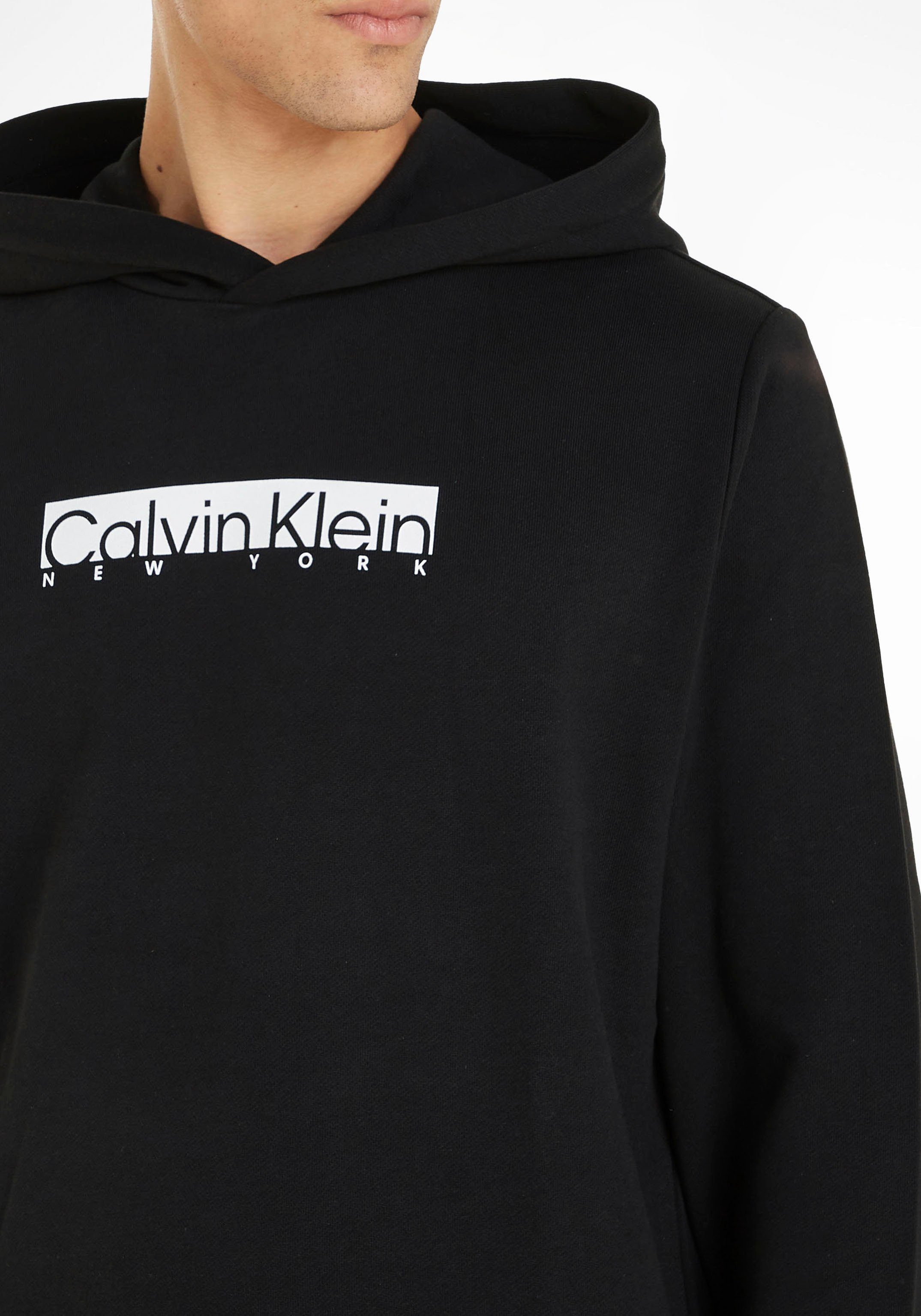 Print CK New Klein Calvin York schwarz Kapuzensweatshirt mit