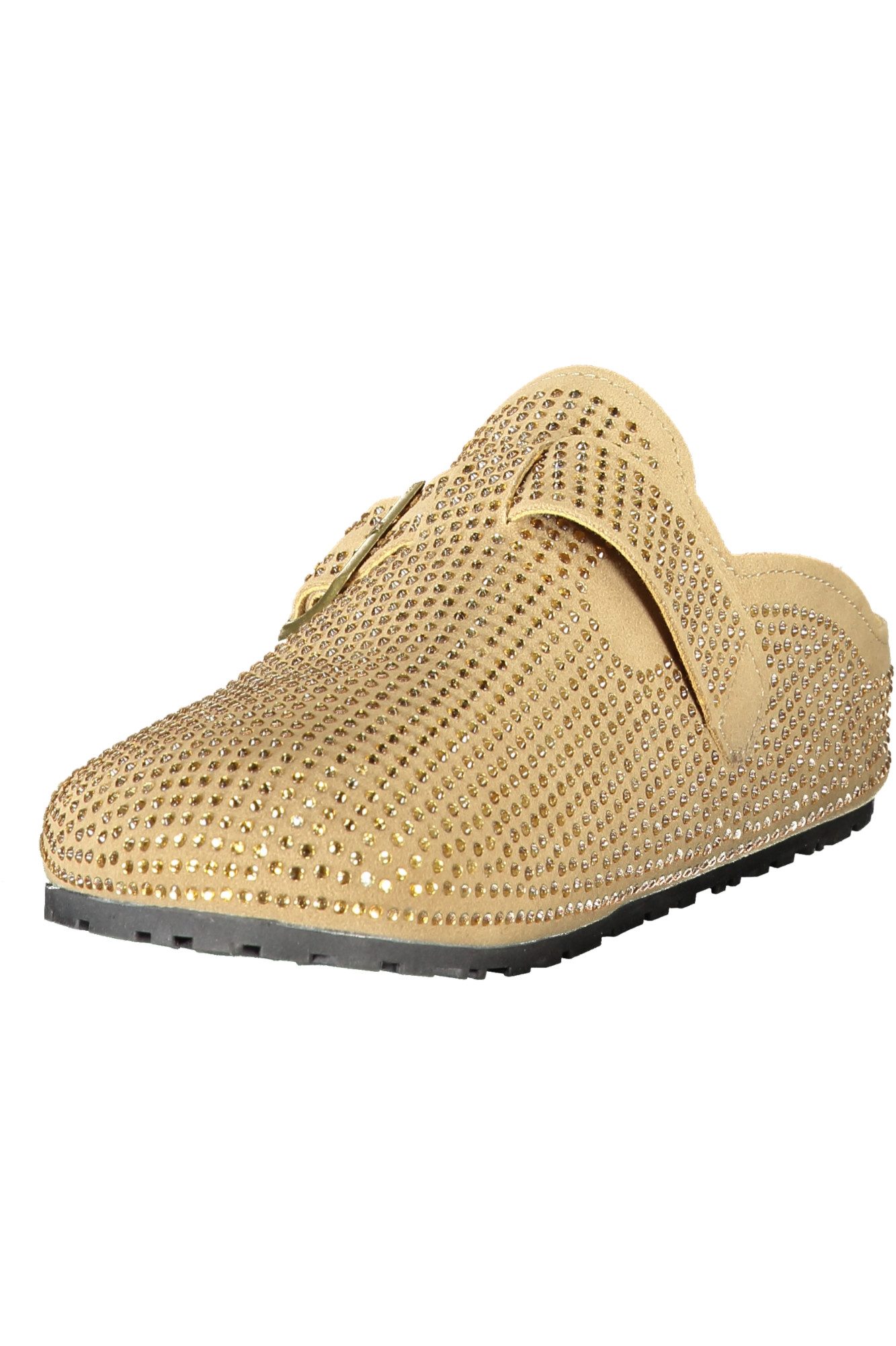Laura Biagiotti Schlappen Damen-Sommer-Sabot beige mit Strass-Akzent und