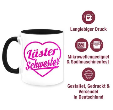 Shirtracer Tasse Läster Schwester - fuchsia, Keramik, Kaffeetasse Schwester & Bruder
