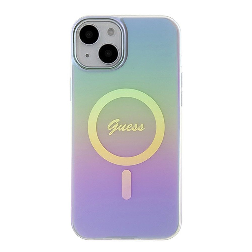 Guess Smartphone-Hülle Handyhülle Schutzhülle Hartschale 6,1 Zoll, MagSafe, Hartschale, schillernder Farbverlauf