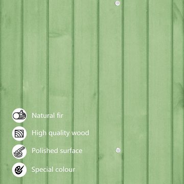 HAUSS SPLOE Garten-Geräteschrank 118 x 53 x 174 cm, wetterfest, Gartenschrank aus Holz, PVC-Dach Grün, BxT: 124x53 cm