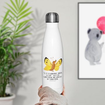 Mr. & Mrs. Panda Thermoflasche Schmetterling Zitronenfalter - Weiß - Geschenk, Tiermotive, Motiviere, Stilvoll