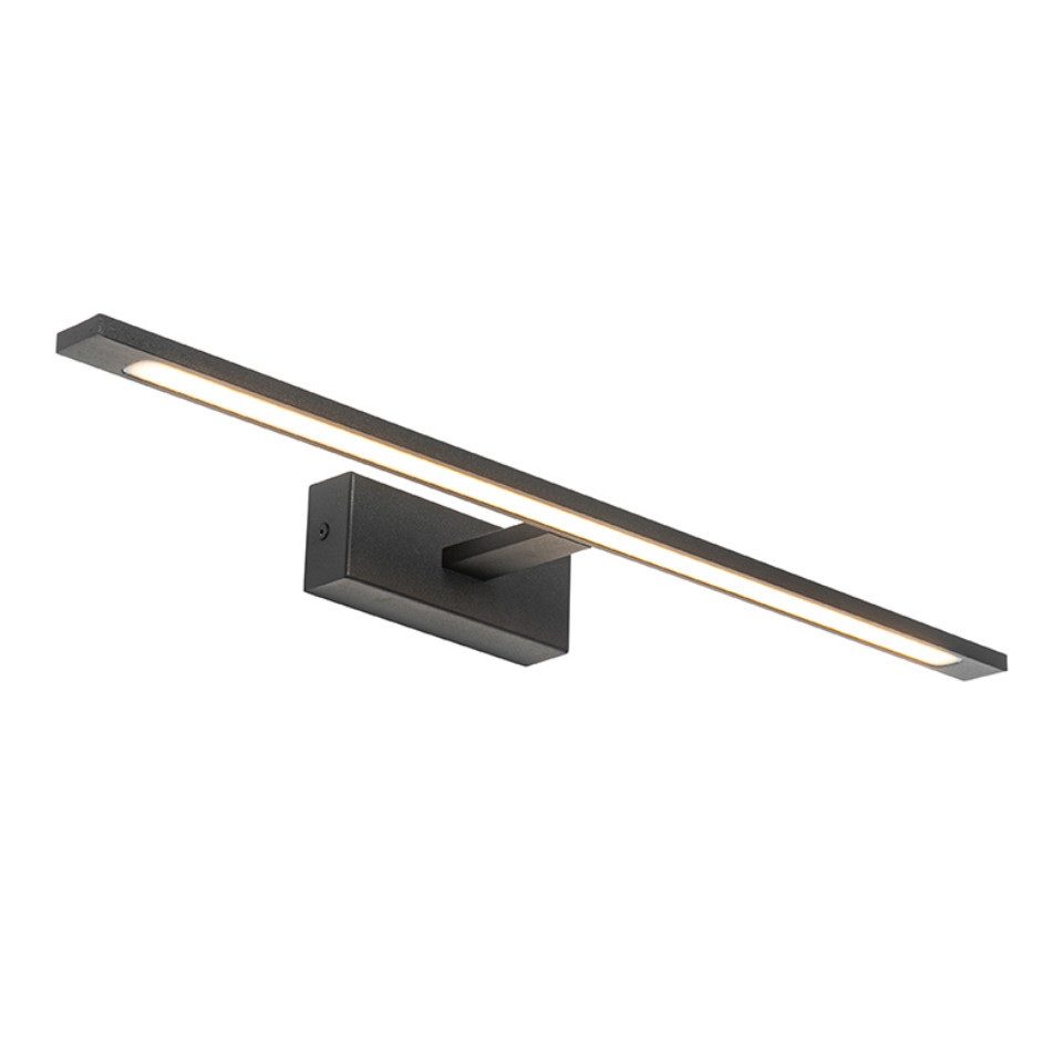 Qazqa Wandleuchte Jerre, LED fest integriert, Extra-Warmweiß, QAZQA Wand­leuchte, integrated, Schwarz, Kunststoff, Modern