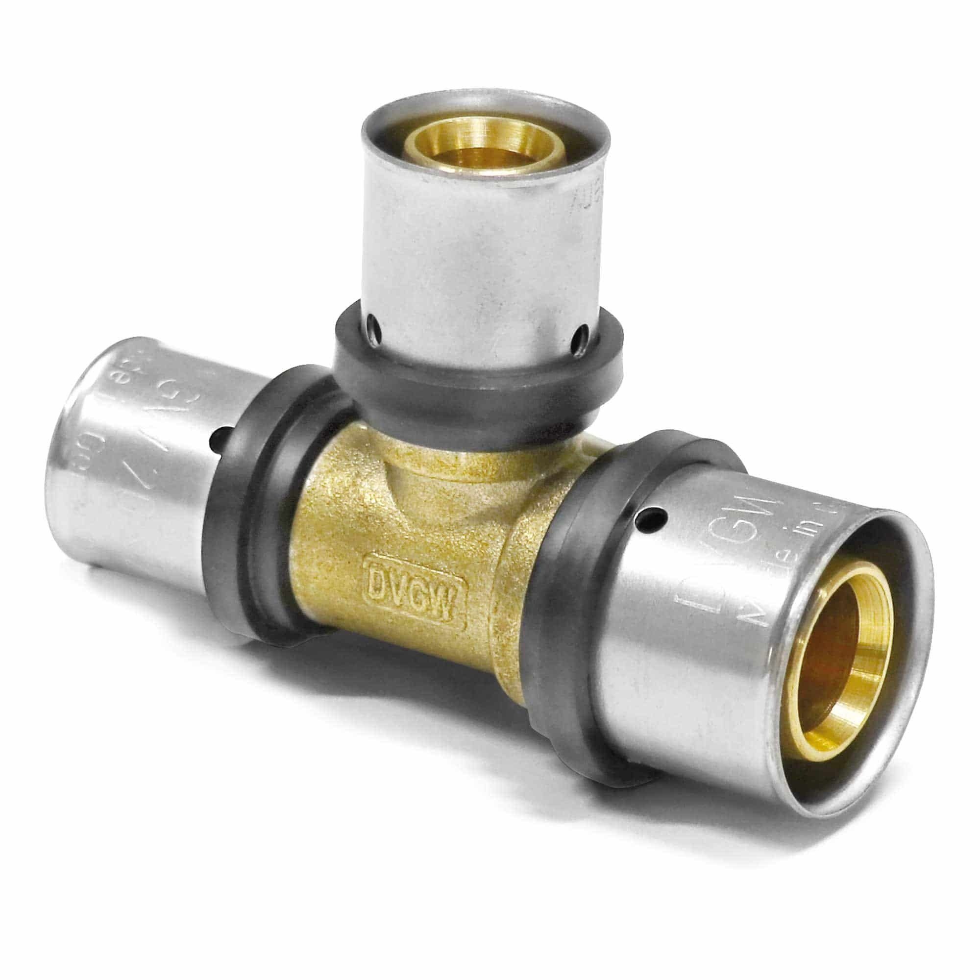 qpool24 Pressfitting, Pipetec Press-T-Stück zweiseitig reduziert