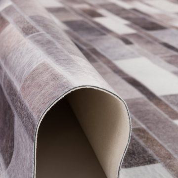 Designteppich Kunstfaser Patchwork Tierfell Stripes, Pergamon, Rechteckig, Höhe: 7 mm