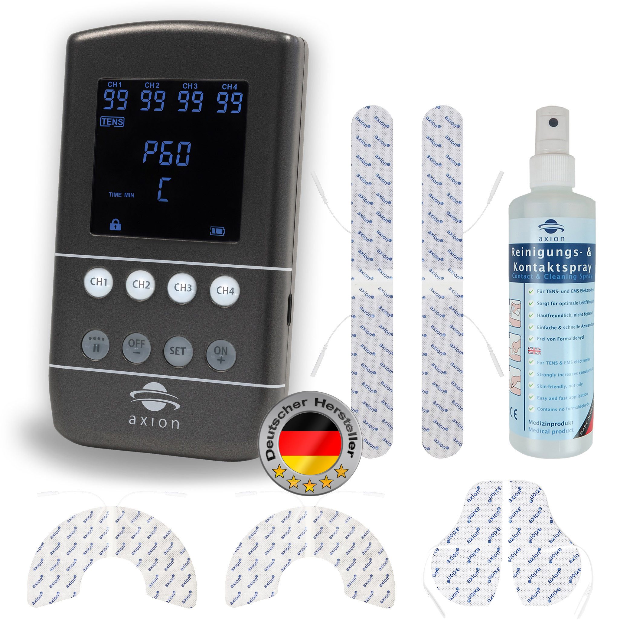 TENS-EMS-Gerät STIM-PRO X9B 4-Kanal mit Akku und Elektrodenset, Neuheit 2025