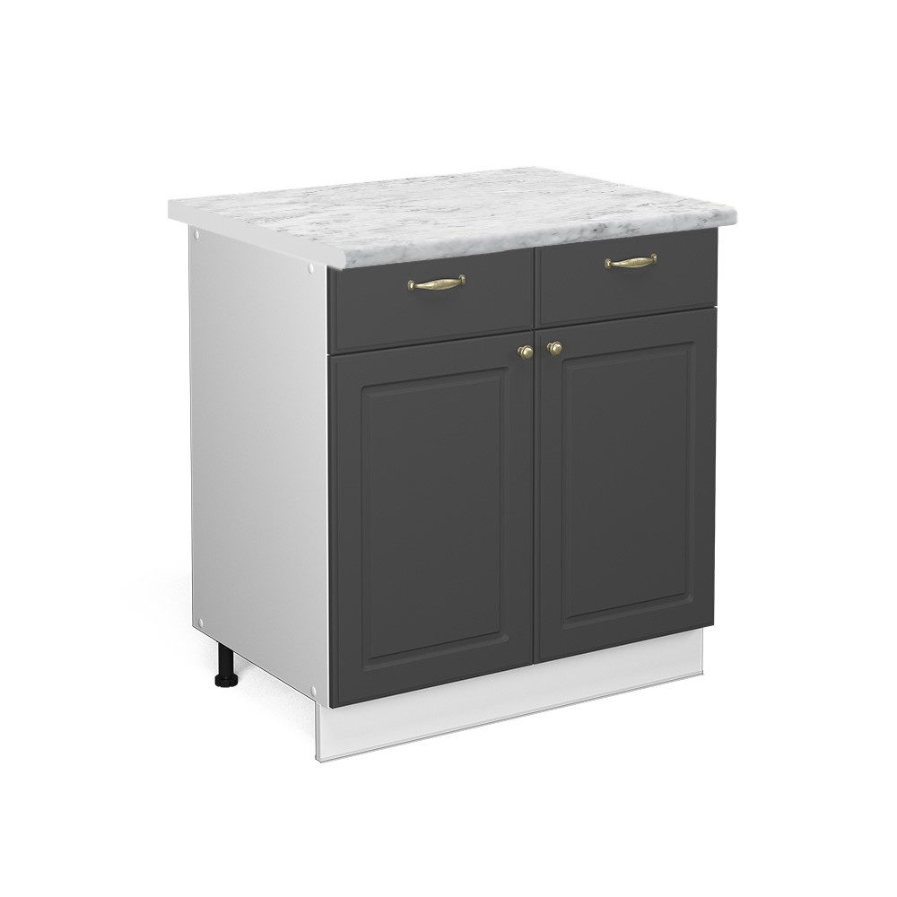 Vicco Unterschrank Fame-Line, Anthrazit-Gold/Weiß, 80 cm, günstig online kaufen