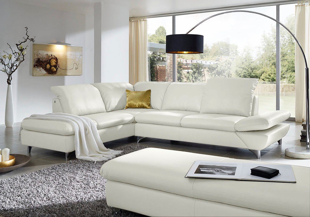 W.SCHILLIG Ecksofa Taoo, elegant und zeitlos, bequem, L-Form, Breite 296cm, mit Sitziefenverstellung & Kopfteilverstellung