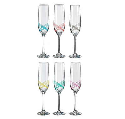 Crystalex Sektglas »Ellipse 190 ml 6er Set«, Kristallglas, mehrfarbig